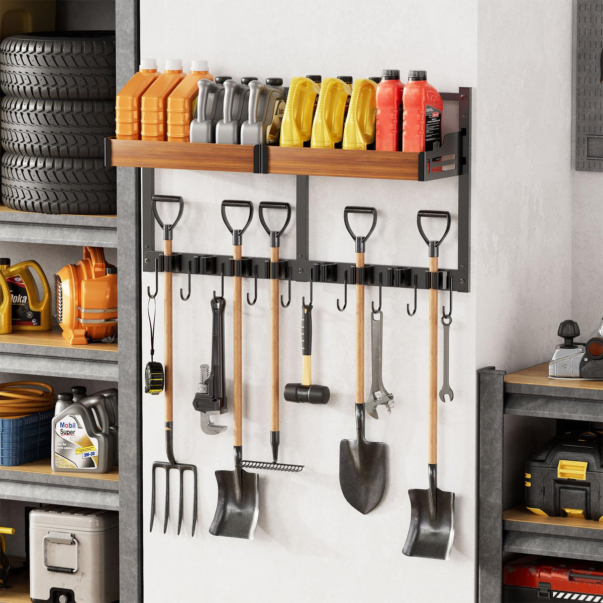 Broom and Mop Organizer Wall Hanging