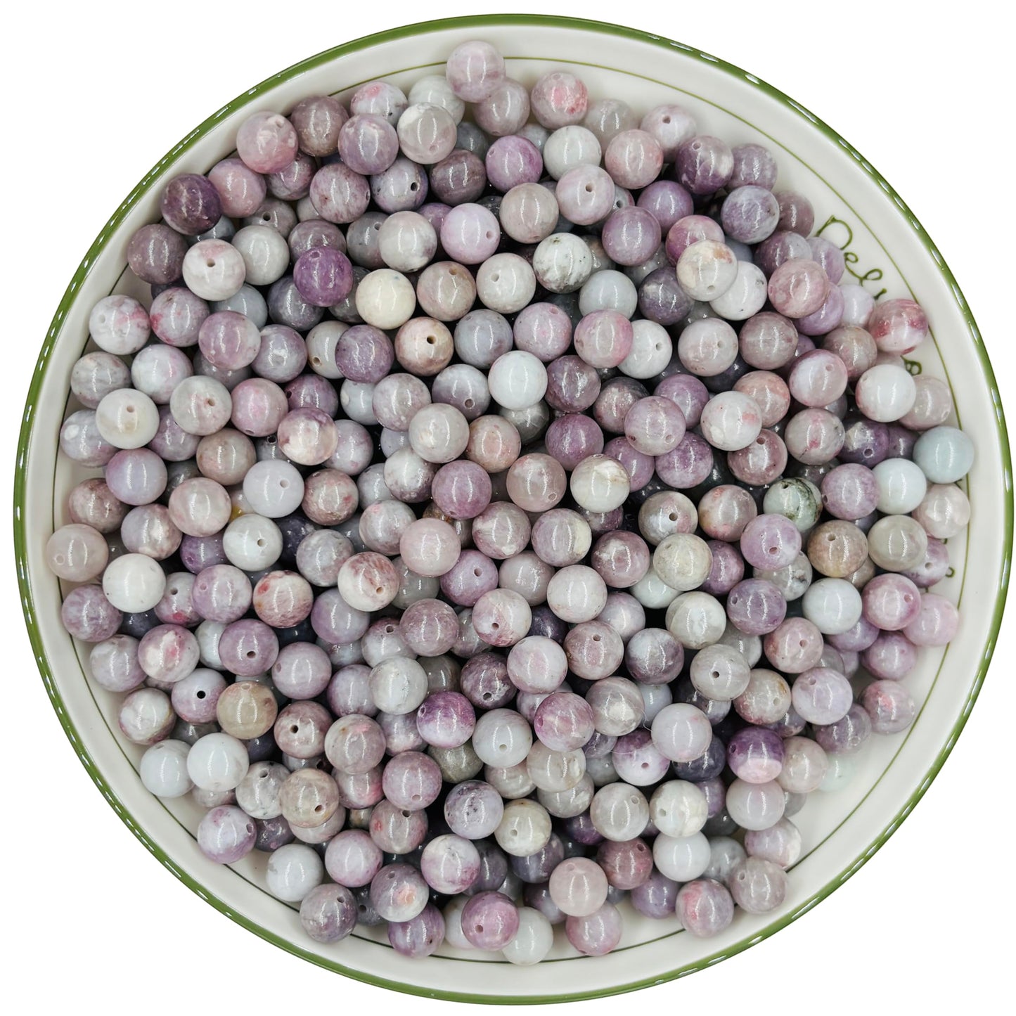 WHNKFB 8mm 50PCS Natural Watermelon Tourmaline Round Beads, Pink-Green Loose Gemstone Beads for Jewelry Making Craft - 6mm 8mm 10mm Options with Free Elastic Cord