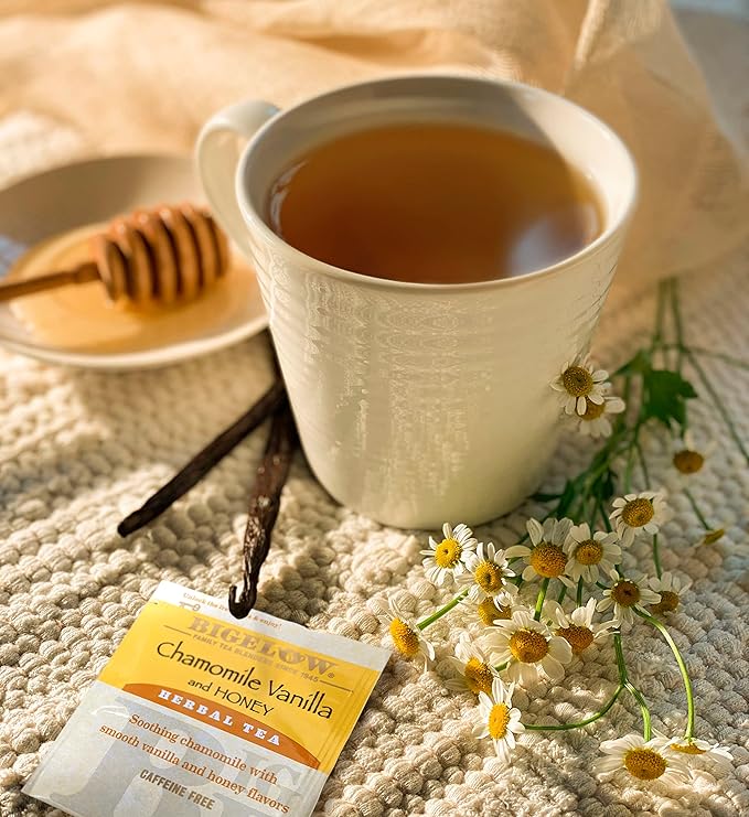 Bigelow Tea Chamomile Vanilla with Honey Herbal Teabags Box, Caffeine Free, 20 Count, Pack of 6