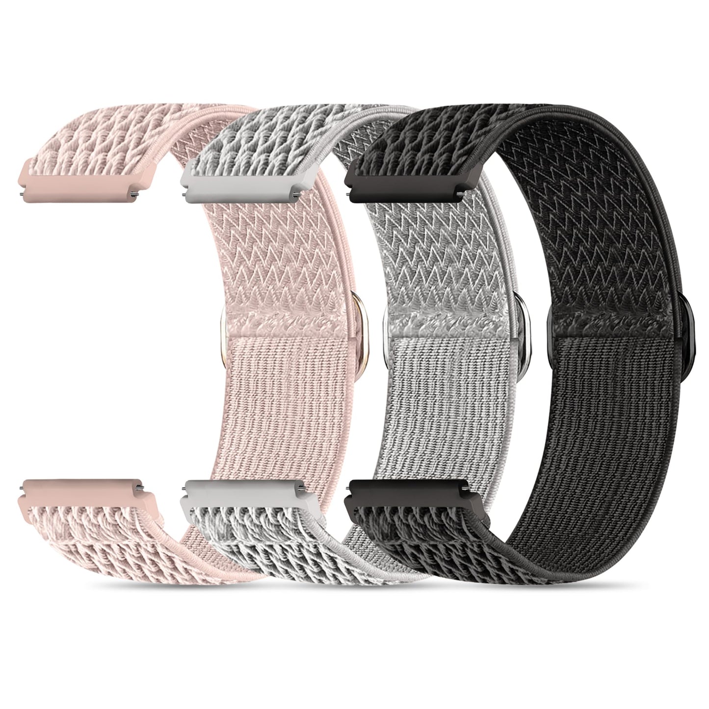Tovimall 3 Pack ID208 Plus Smart Watch Bands for Fitpolo/Quican/Aeac/Tensky ID208 Plus Smartwatch, 22mm Elastic Nylon Replacement Wristband Adjustable Straps for man woman