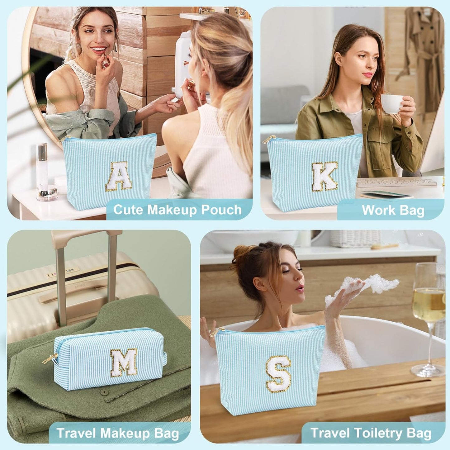 YOOLIFE 2 Pieces Makeup Bags for Women, Mom Birthday Gifts Unique Gifts Makeup Bag Toiletry Bag Makeup Pouch Cosmetic Bag Beauty Bag Cute Makeup Bag Wedding Daughter Friend Gifts for Women Her O