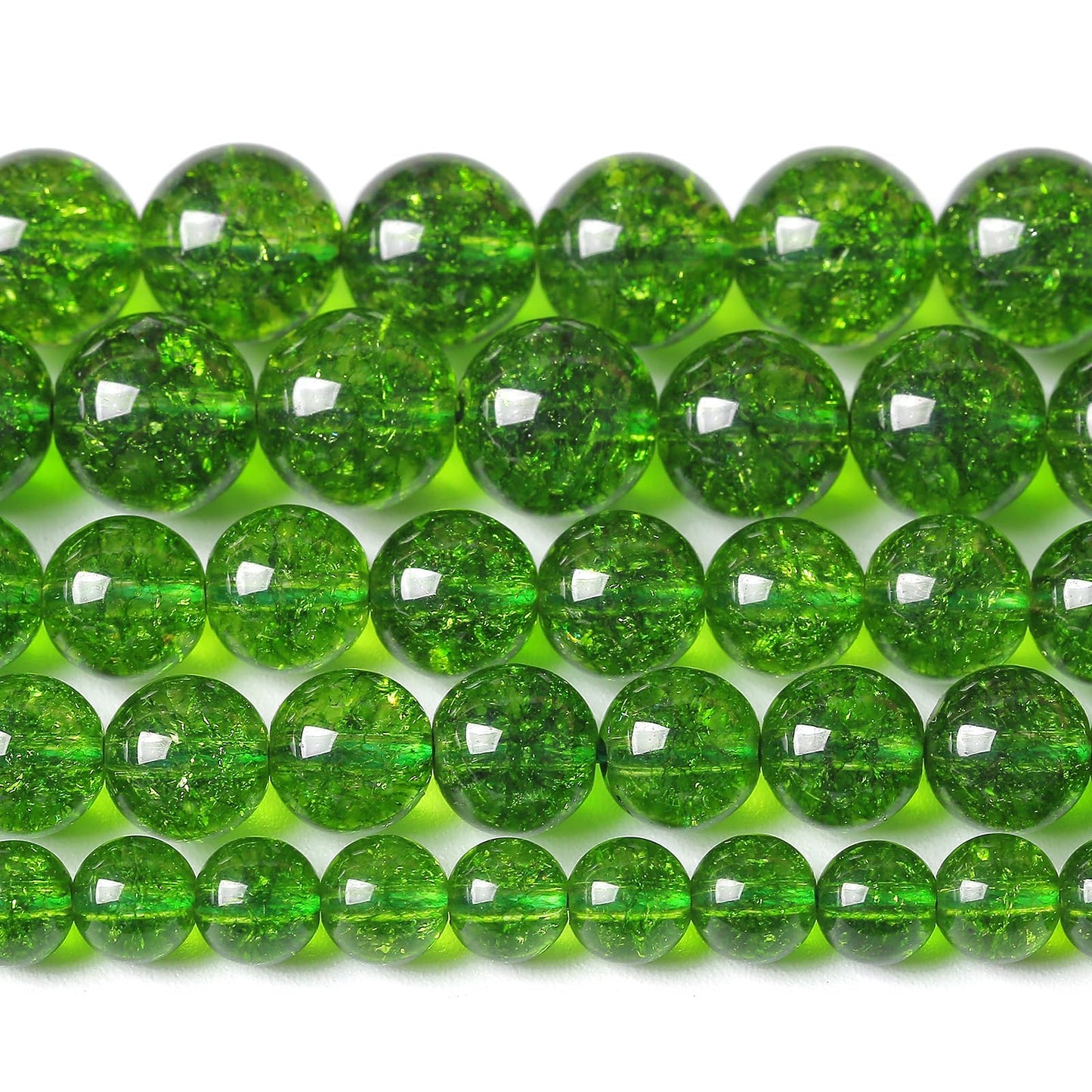 8MM 45PCS Green Peridot Crystal Stone Beads for Jewelry Making DIY Bracelet