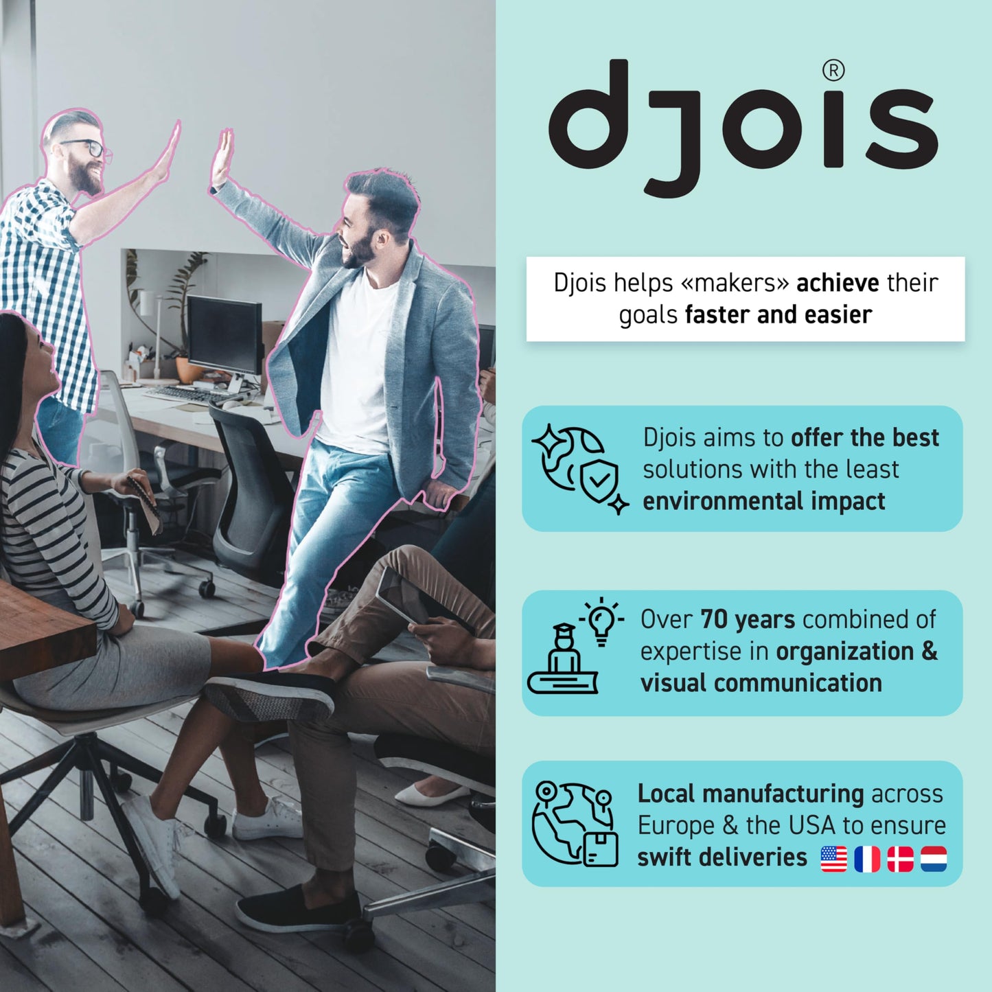 Tarifold DJOIS Desktop Reference & Display System - Durable Metal Base & Polypropylene - Letter-Size - 10 Double-Sided Pockets - 20 Sheet Capacity - Easy-Load - Made in France - Black