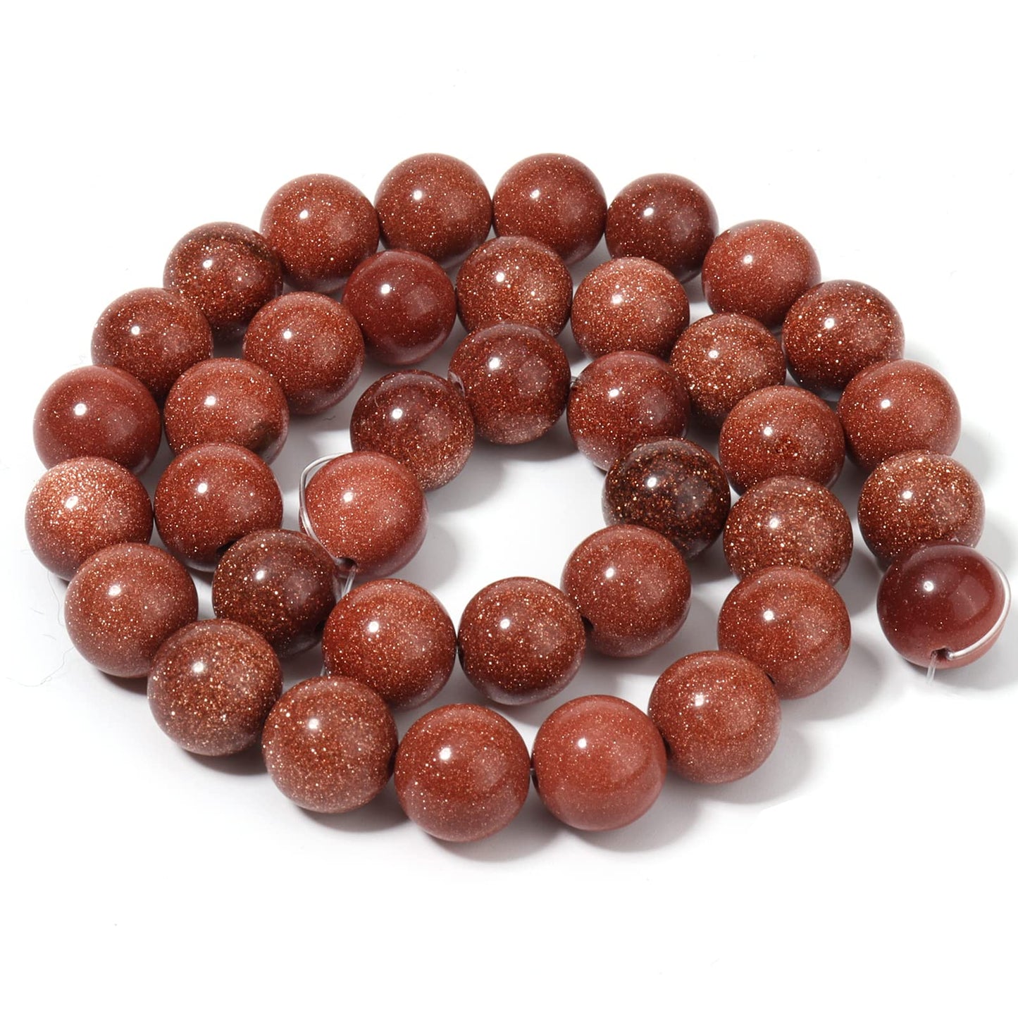 45pcs 8mm Natural Stone Beads Gold Sandstone Beads Energy Crystal Healing Power Gemstone for Jewelry Making, DIY Bracelet Necklace