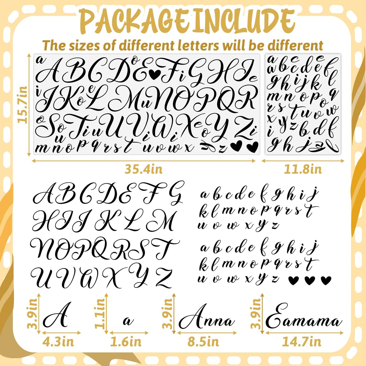 Custom Name Wall Stickers Personalized Name Vinyl Decals for Baby Kids Room Wall Decor Custom Names Sign for Backdrop DIY Alphabet ABC Sticker for Nursery Toddler Bedroom Playroom Home Decorations