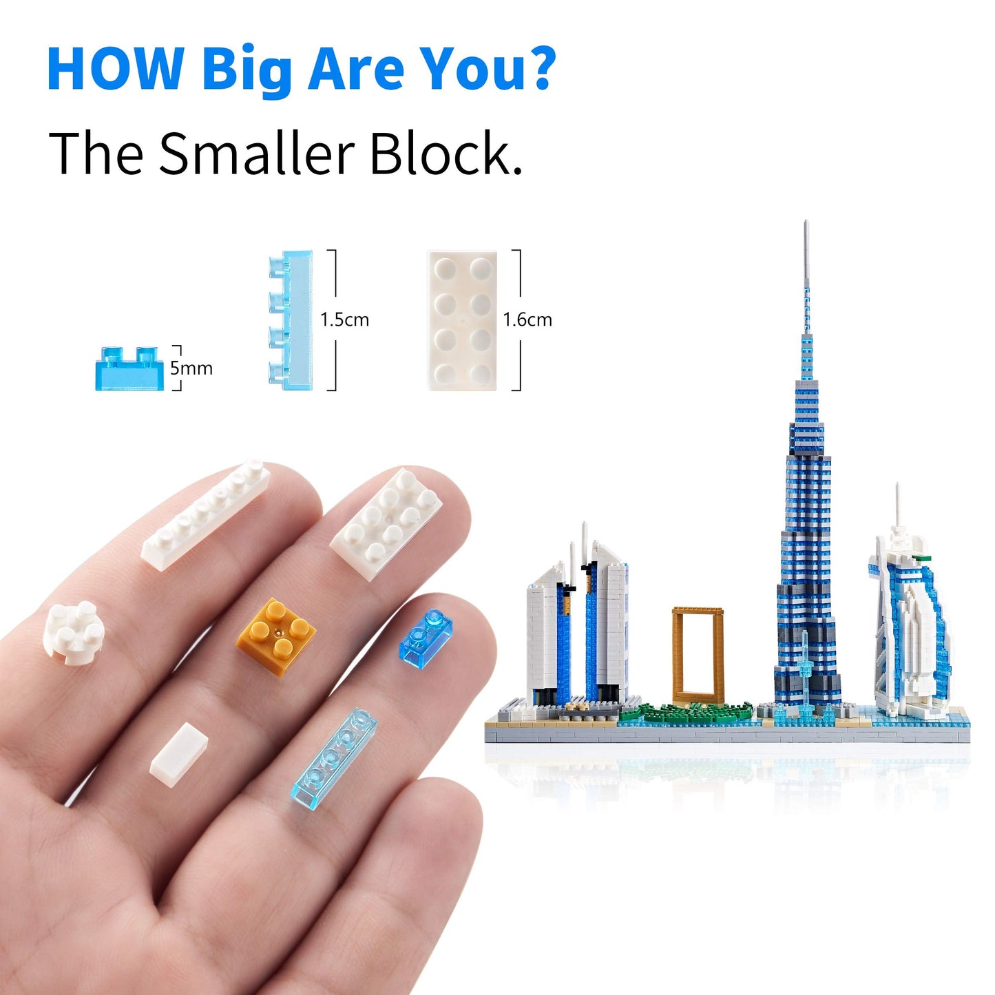 DOLBLOCK Architecture Dubai Skyline Collectible Model Building Kit Micro Blocks Sets for Adults Present Model Kit 2545 Pieces