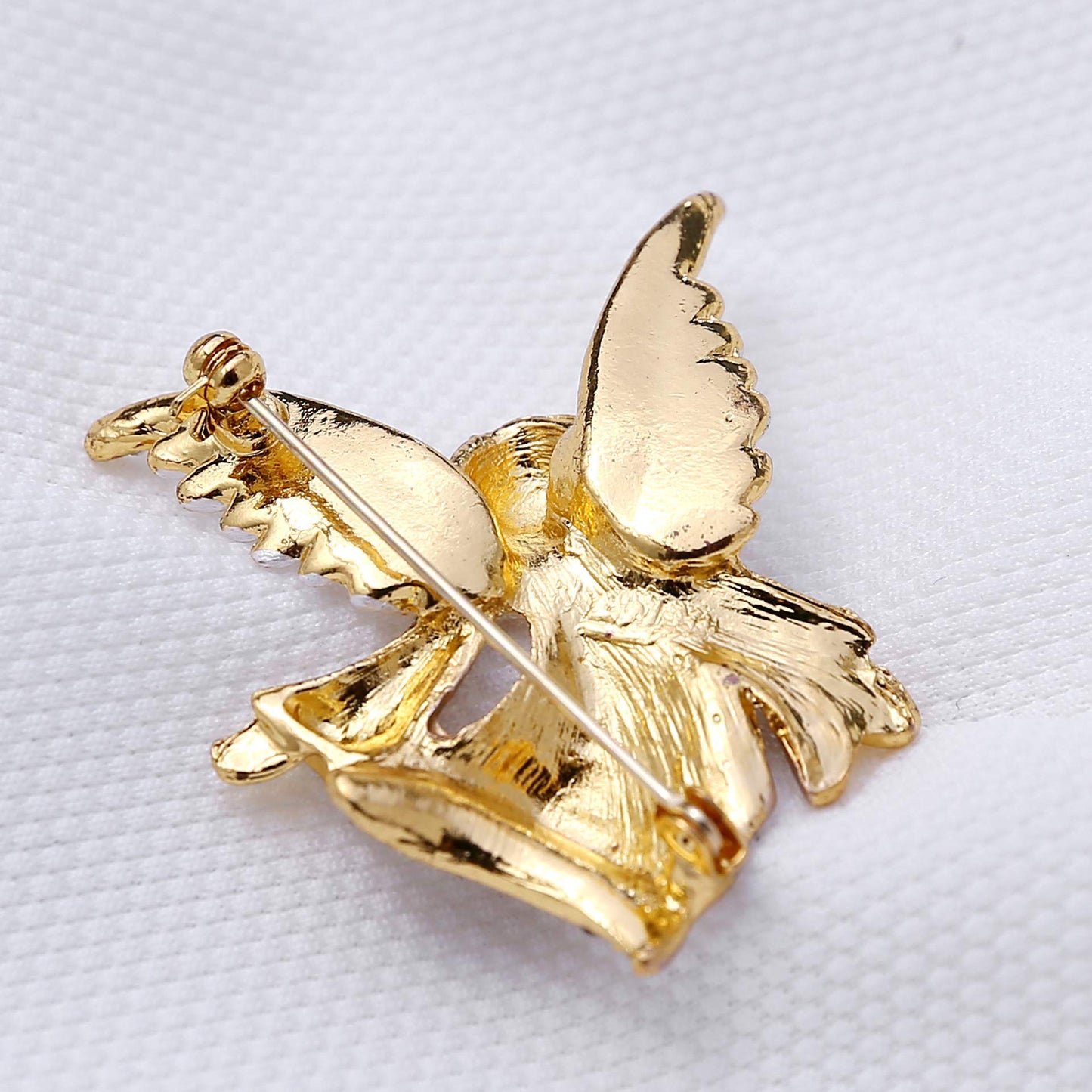 Connie Cloris Women Crystal Angel Brooch Pin (Blue Angel -E02)