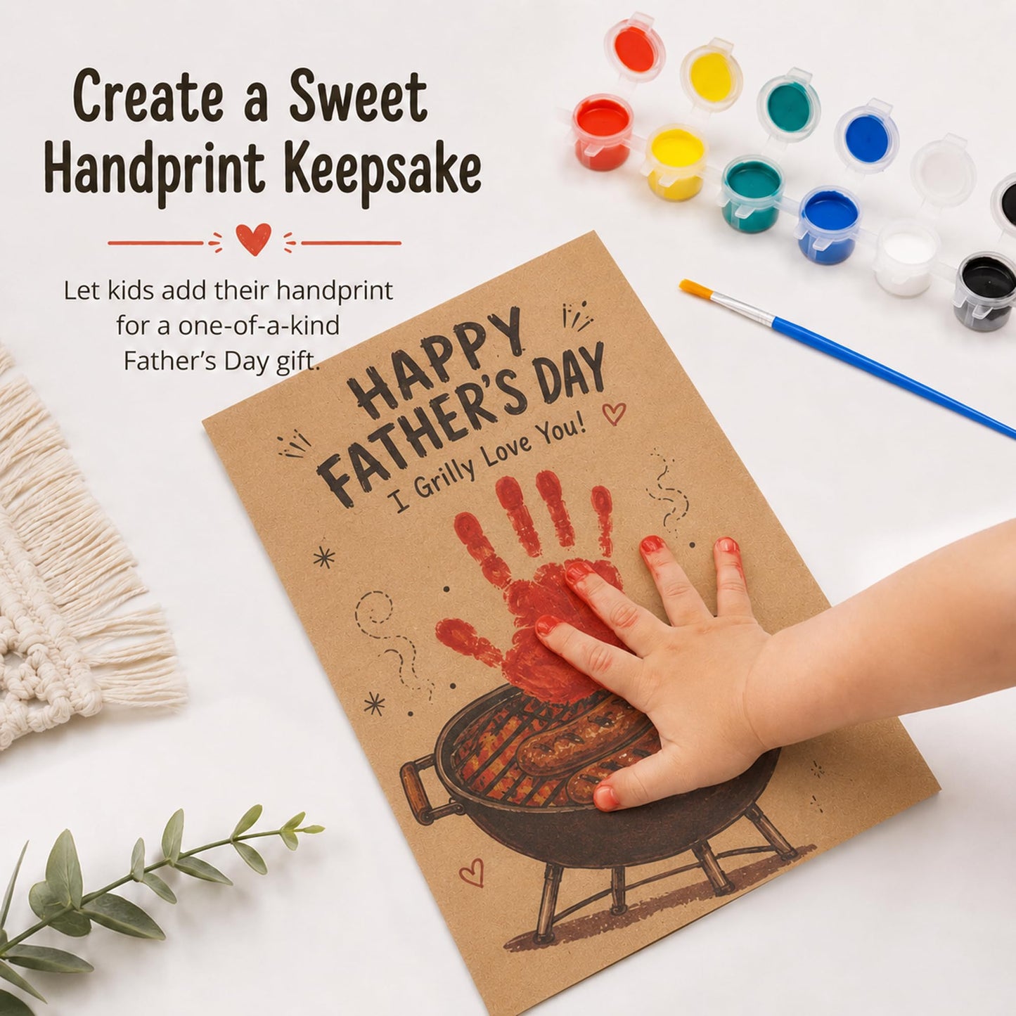 Fathers Day Crafts for Kids Bulk,12pack DIY Father's Day Crafts for Kids Classroom, Make Your Own Handprint Kit, Funny Dad Gifts, Fathers Day Gift Bulk for Dad from Kid, Keepsake for Home School