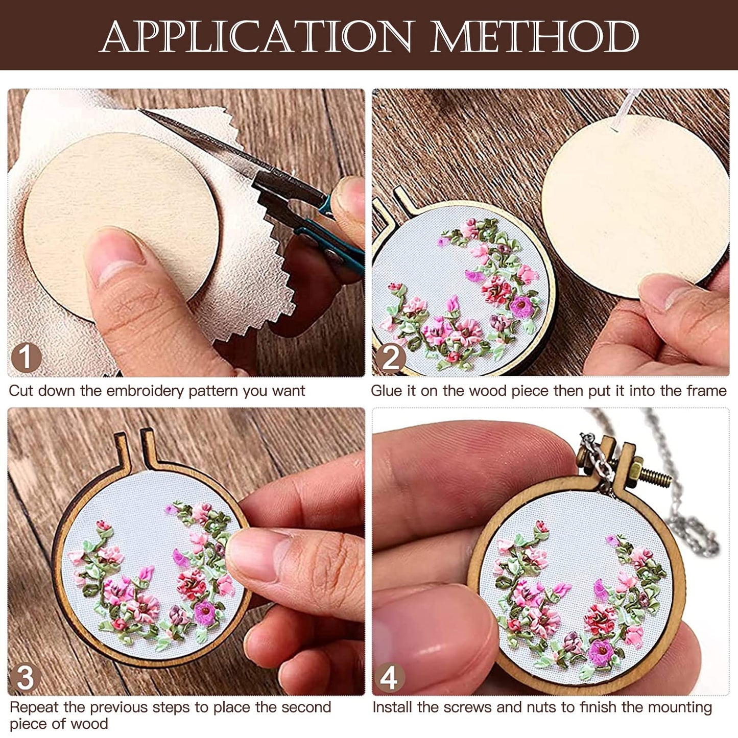 ZOCONE 40 Packs Mini Embroidery Hoops, Small Ring Tiny Embroidery Hoops, Round Wood Hoops for DIY Pendant Embroidery Necklace Jewelry Pendant and Keychain