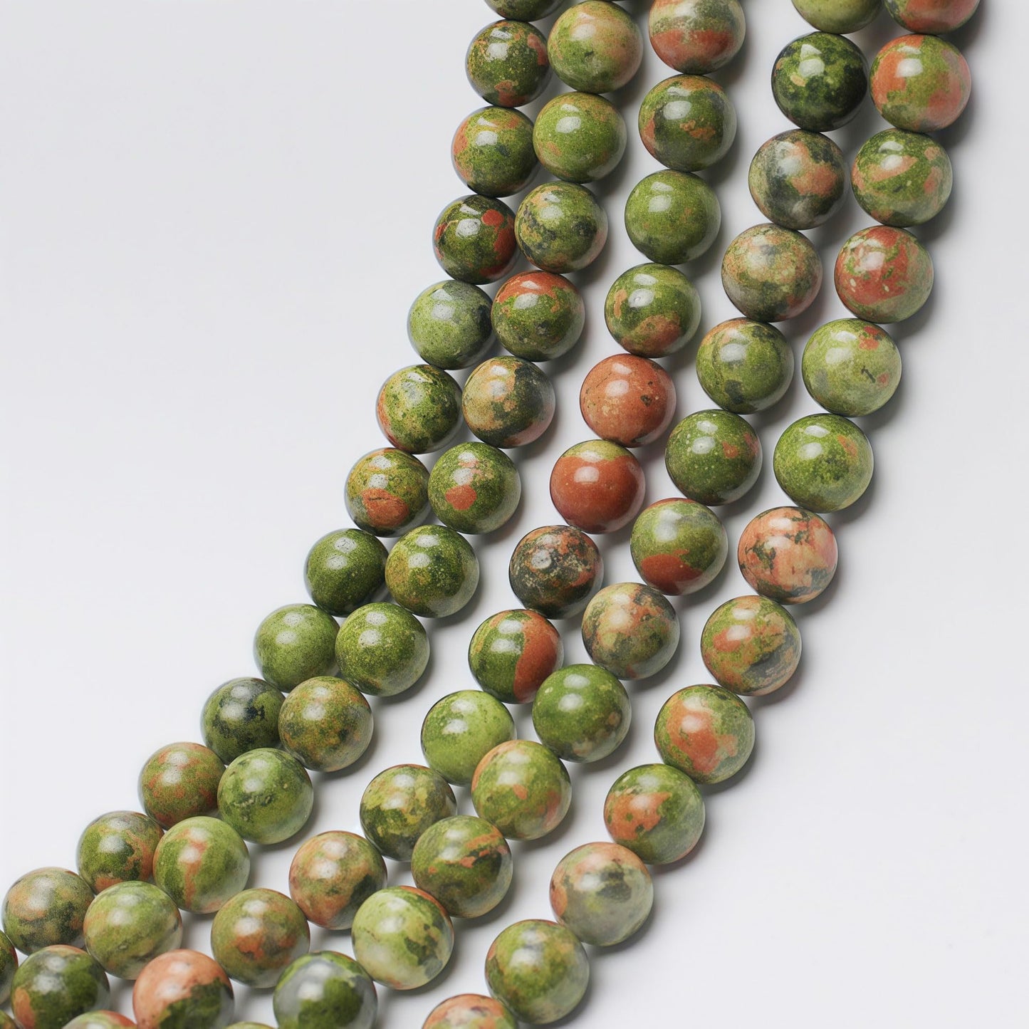 MJDCB Natural Stone Beads Unakite Round Loose Spacer Beads 15'' 4m 6m 8m 10mm 12m for Jewelry Making (10mm)