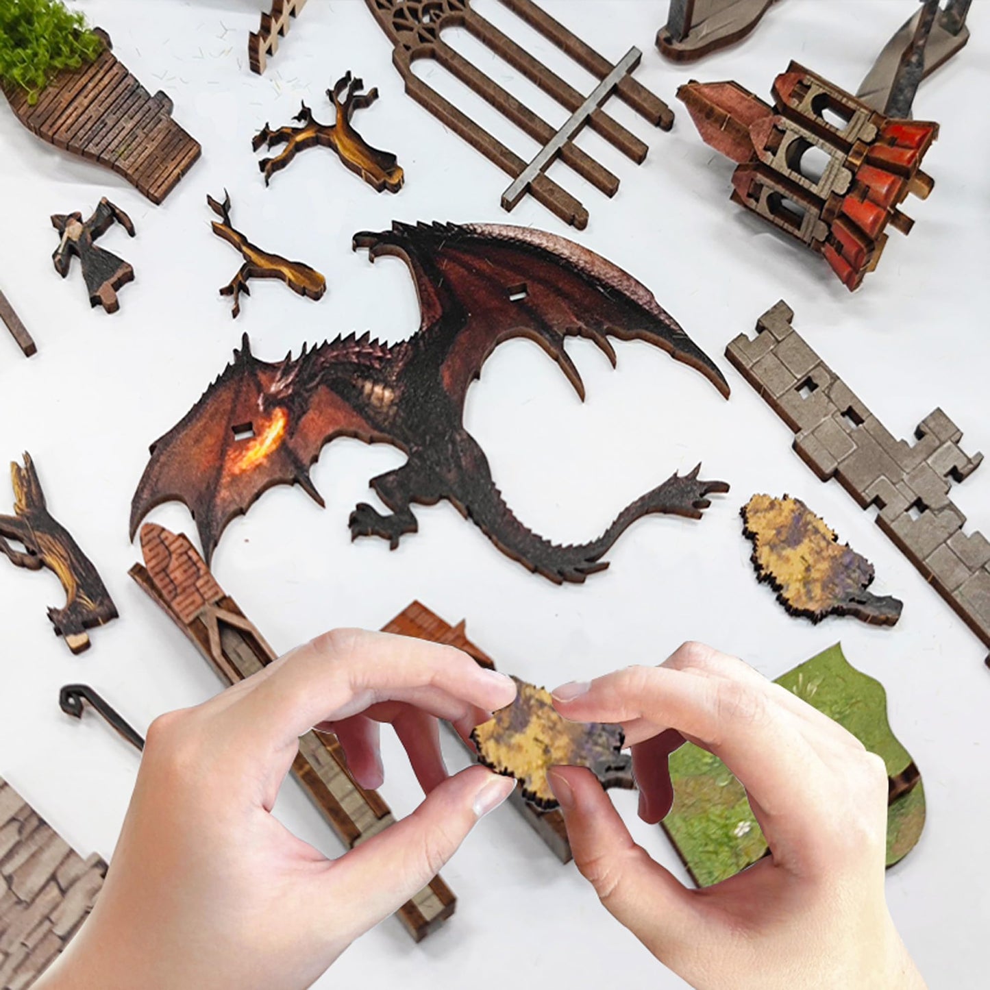 Strucwood Book Nook Kit with LED Light - 3D Wooden Puzzles Book Nook for Book Shelf Decor - DIY Dollhouse Kit - Book Nook Decor with Dust Cover - Magic Book Nook (SQ-05)