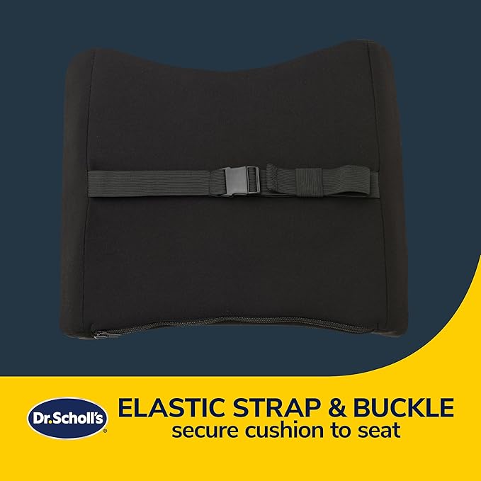 Dr. Scholl's UltraCool Gel-Infused Lumbar Seat Cushion for Car, Office, Home — Black