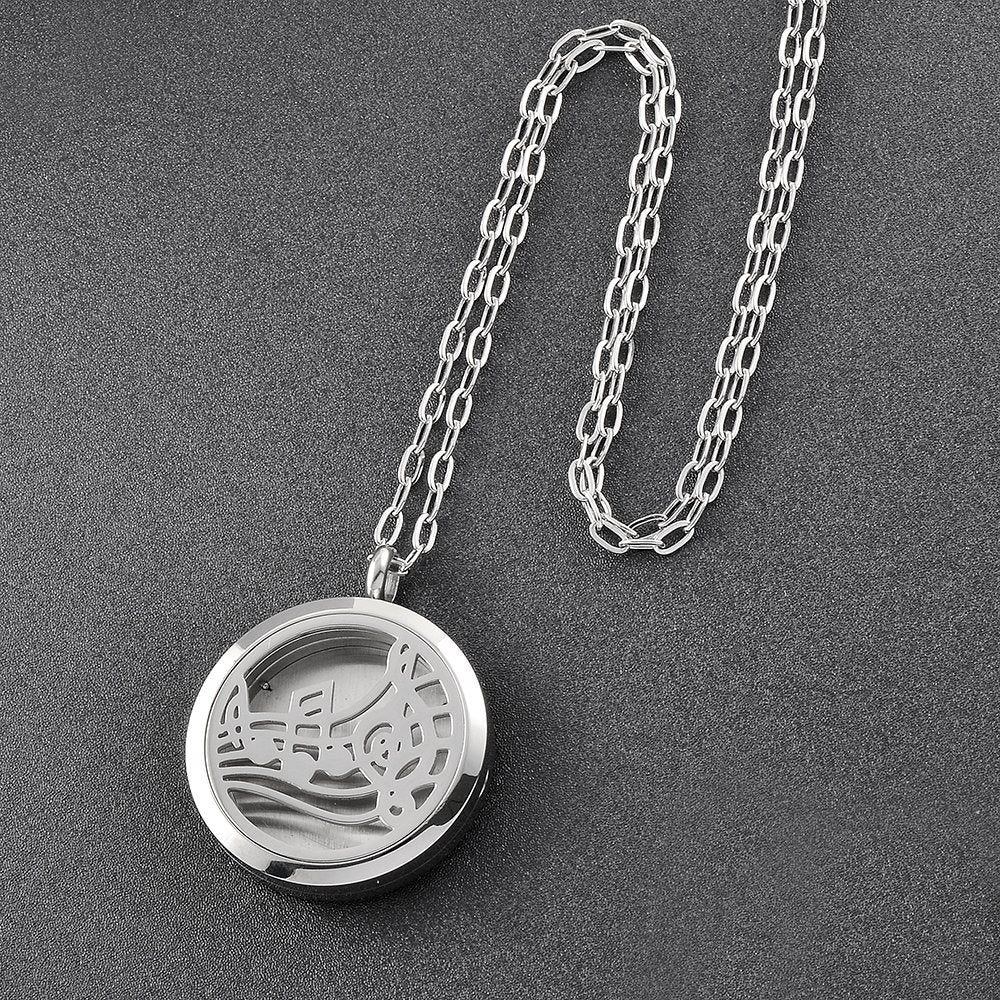 mingkejw Essential Oil Diffuser Necklace Aromatherapy Pendant Locket Jewelry Stainless Steel Perfume Necklace| 22’’ Adjustable Chain| 12 Refill Pads| Gift Box