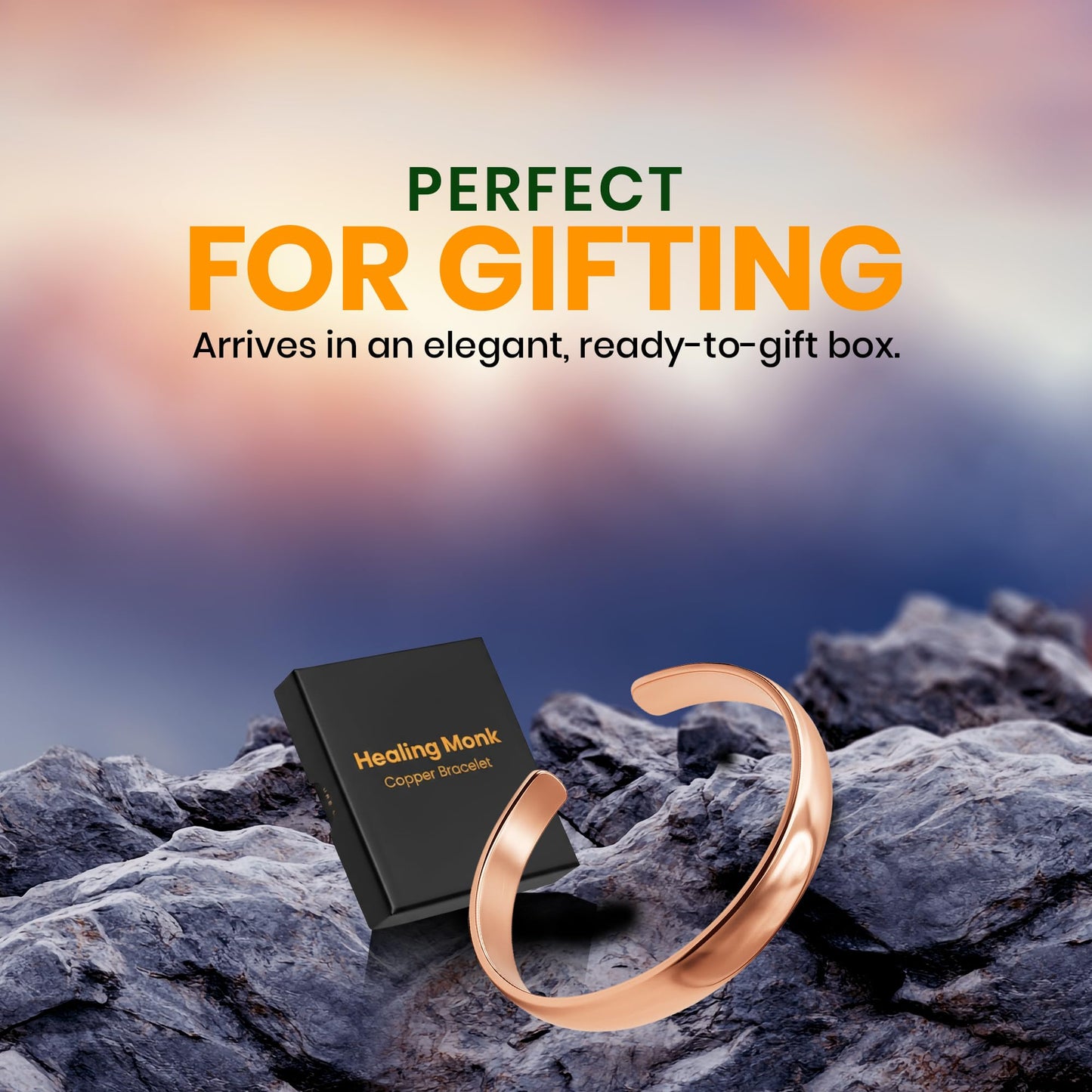 Healing Monk Pure Copper Bracelet for Men & Women – Handmade Uncoated Copper Jewelry Cuff – Adjustable Healing Copper Bracelets for Arthritis – Mens & Womens Copper Cuff Pulsera de Cobre (Healing)