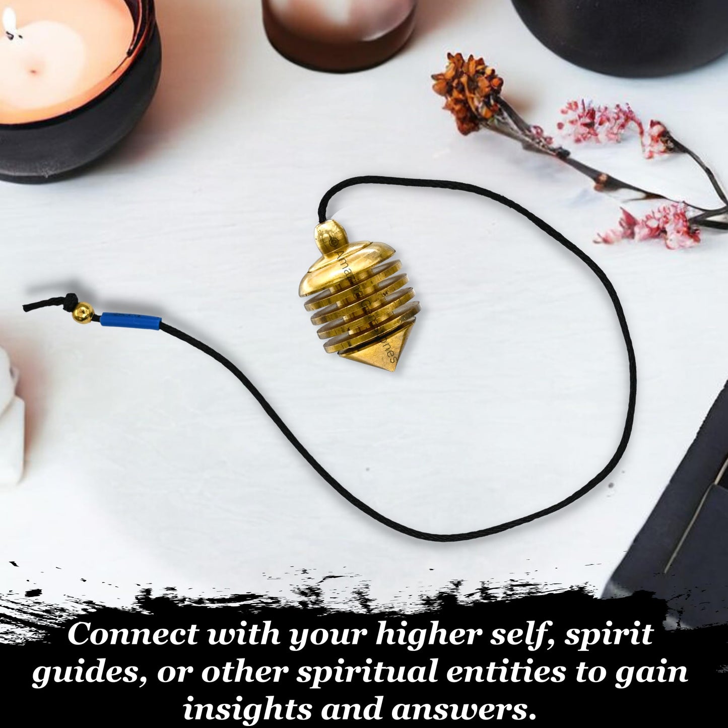 Healing Metal Pendulums for Divination, Gold Vertical Hard Coil Steel Copper Pendulum High Energy Pendulo de Bronce Pendulos de Mesa MP77