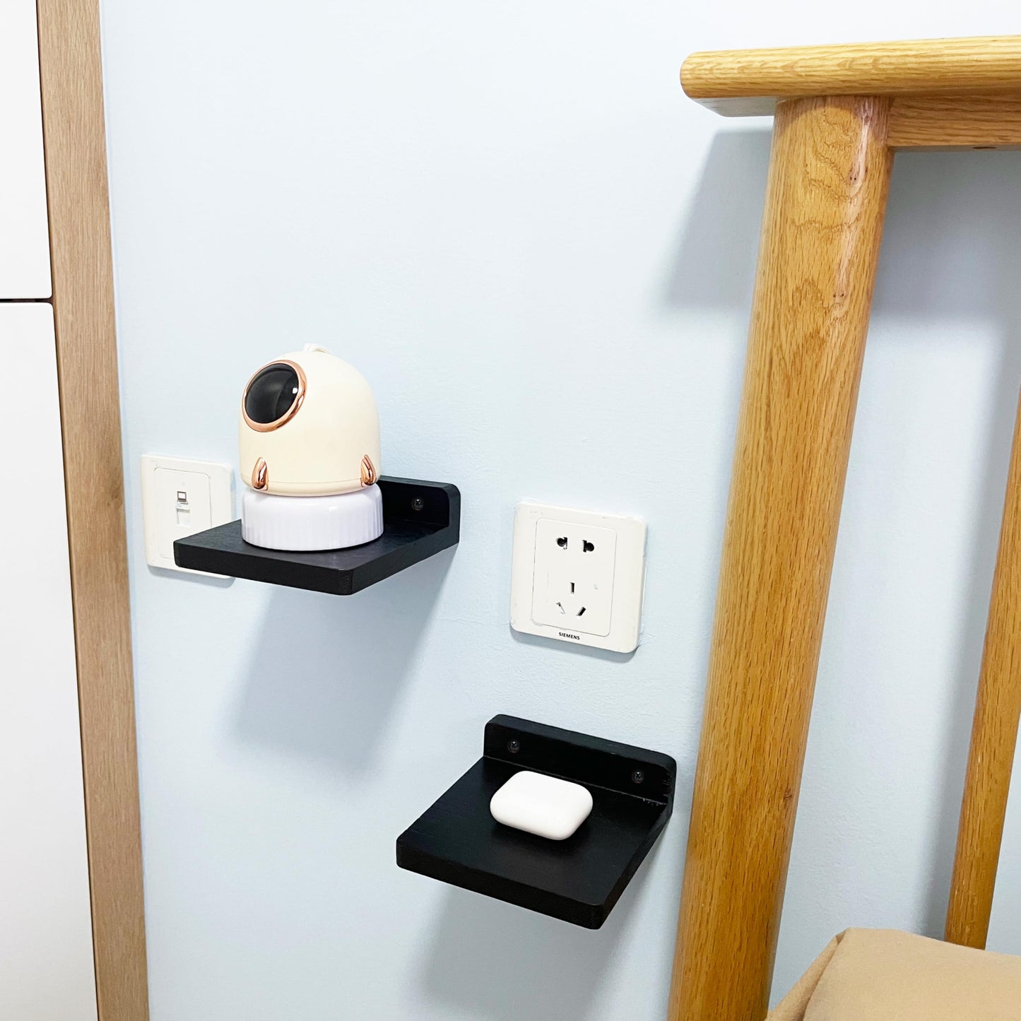 NIUBEST Small Floating Shelf, Set of 3 Black Shelf for Wall Decor Storage Wall Mounted Small Shelf for Bedroom Living Room Bathroom Kitchen -5x5 Inch
