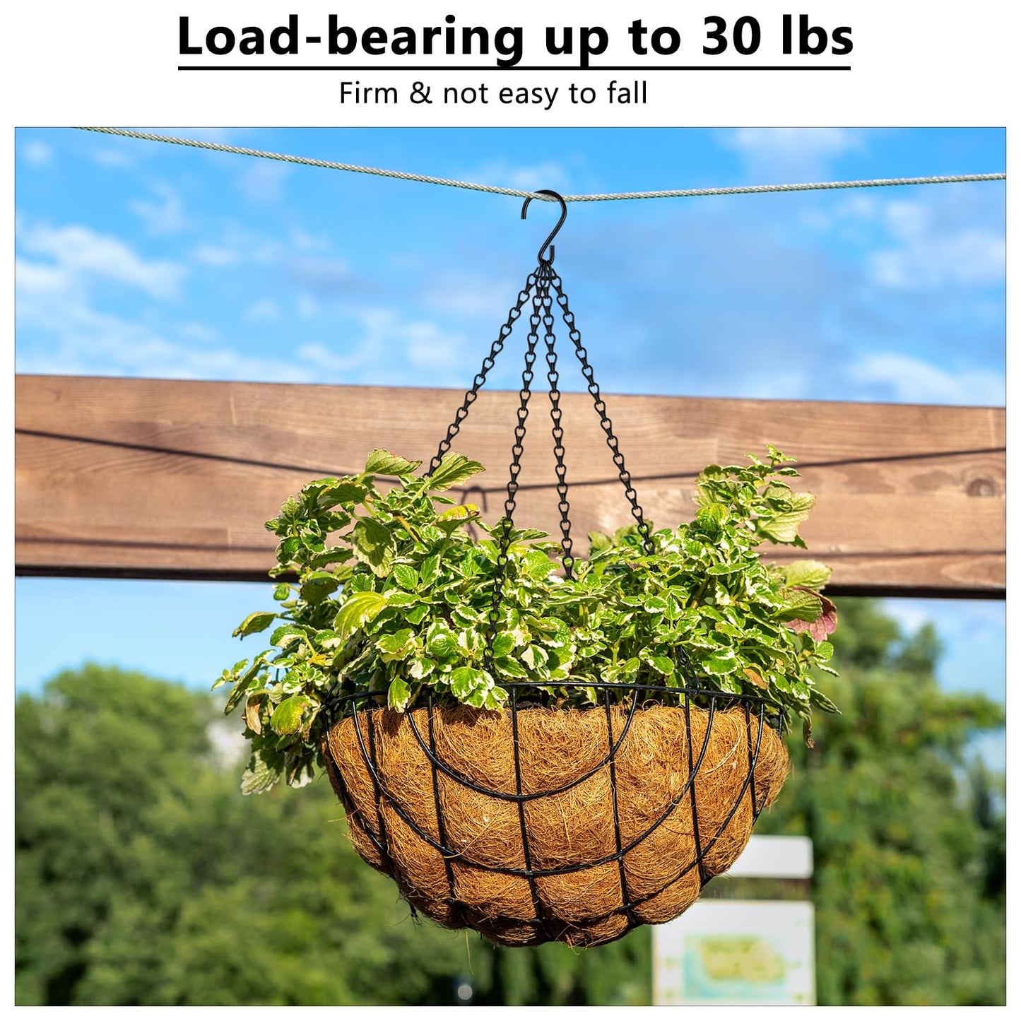garini 4 Pack,24.5 Inch Hanging Baskets Chain,Black Hanging Chain with 4 Hooks Flower Pot Chain Replacement Plant Hangers for Bird Feeders,Planters Wind Chimes and Decorative