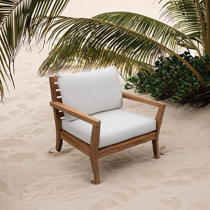 Tommy Bahama Deep Seating Lounge Cushion, 24" X 24" X 4", Bamboo Bay Bone