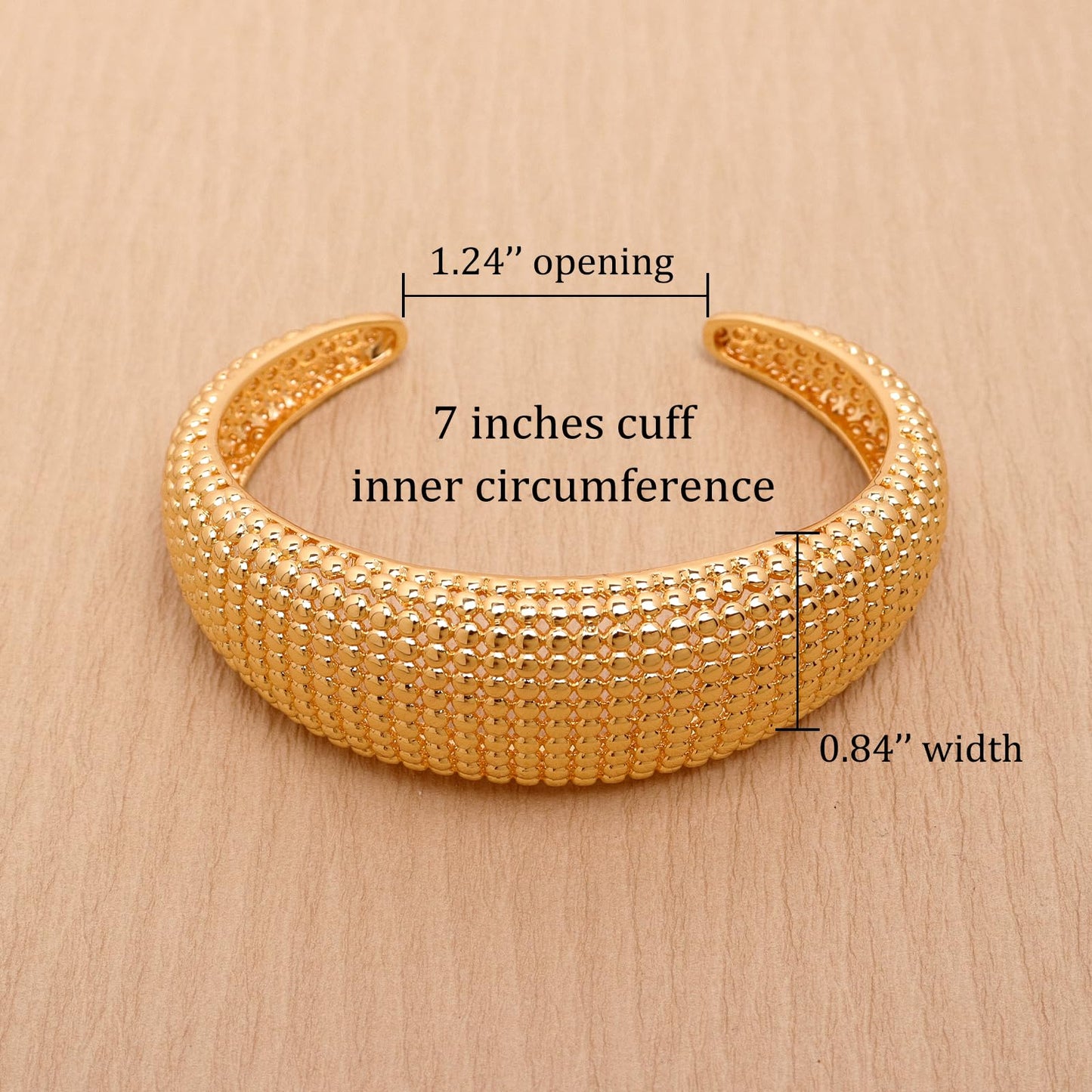 BXDA Gold Plated Hollowed Cuff Bangle Bracelet for Women, Trendy Handmade Chunky Stackable Open Bracelets Summer Fashion Jewelry Gift