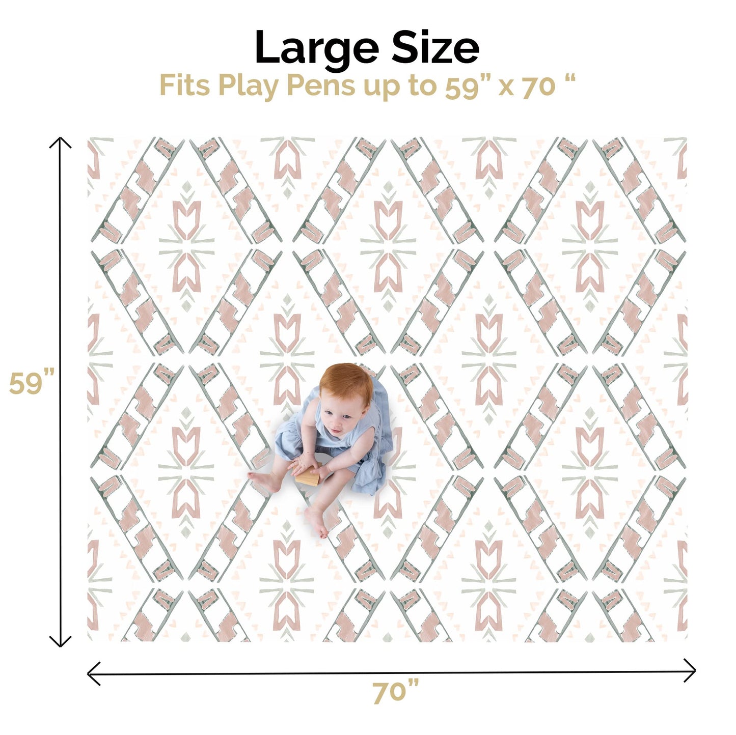 JumpOff Jo Foldable Foam Play Mat – Large Waterproof Baby & Toddler Activity Floor Mat, Double-Sided 70 x 59 Inch Play Surface - Westbound