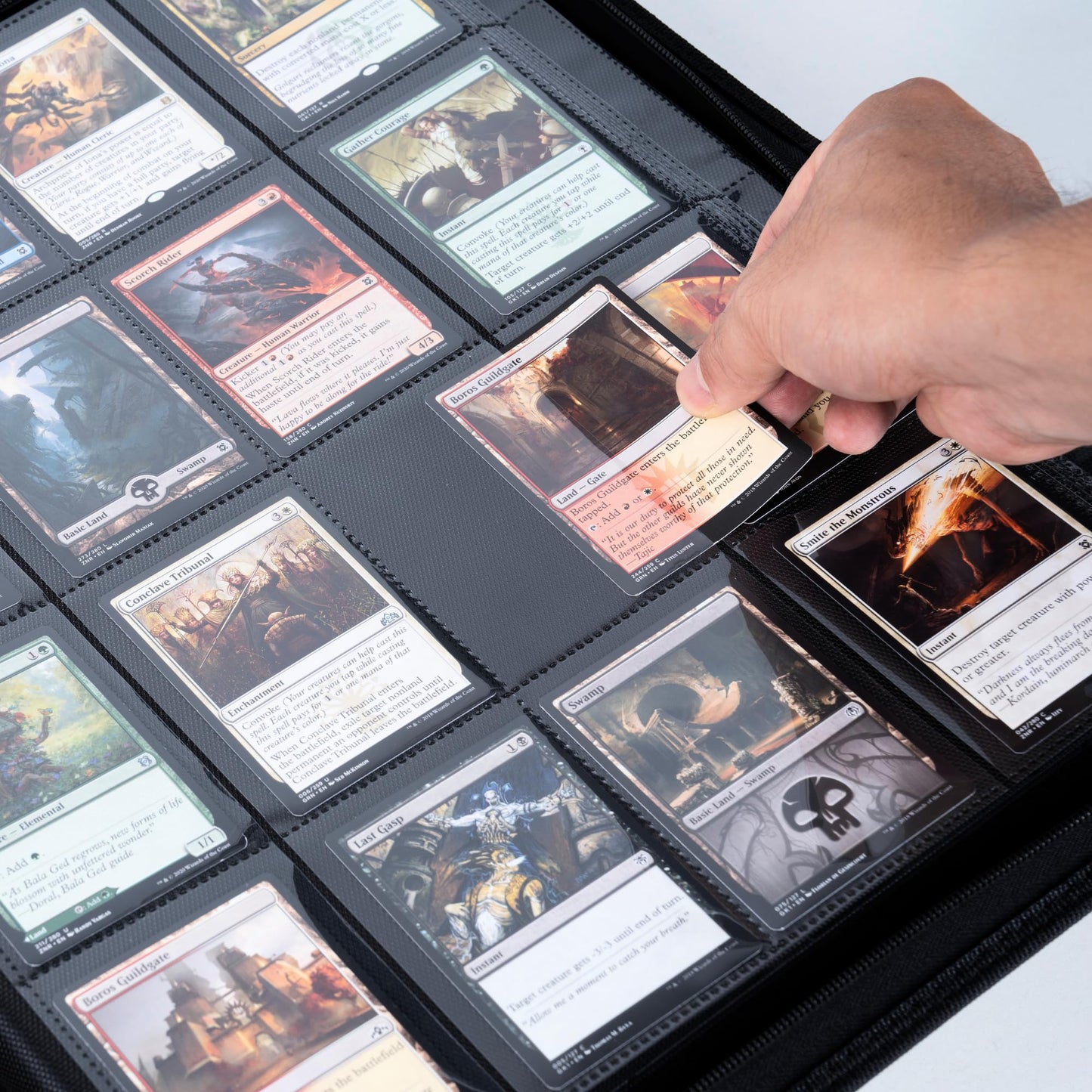 KUOOKING 1408+ Pockets Trading Card Binder, 16-Pocket Card Ablum Compatible with MTG,Sports Cards & Other Standard Size Trading Card (Black)