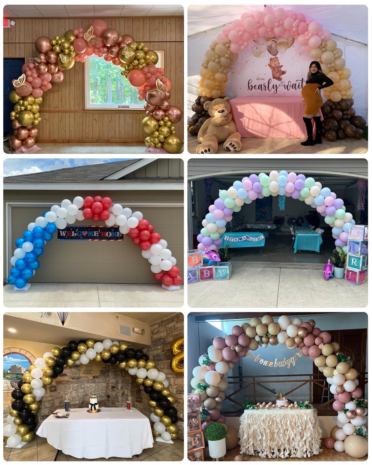 YALLOVE 21ft Balloon Arch Stand Kit, Free Combination in Width and Height (e.g. 10ft x 7.5ft), Convenient to Assemble and Disassemble, Not Include Balloons