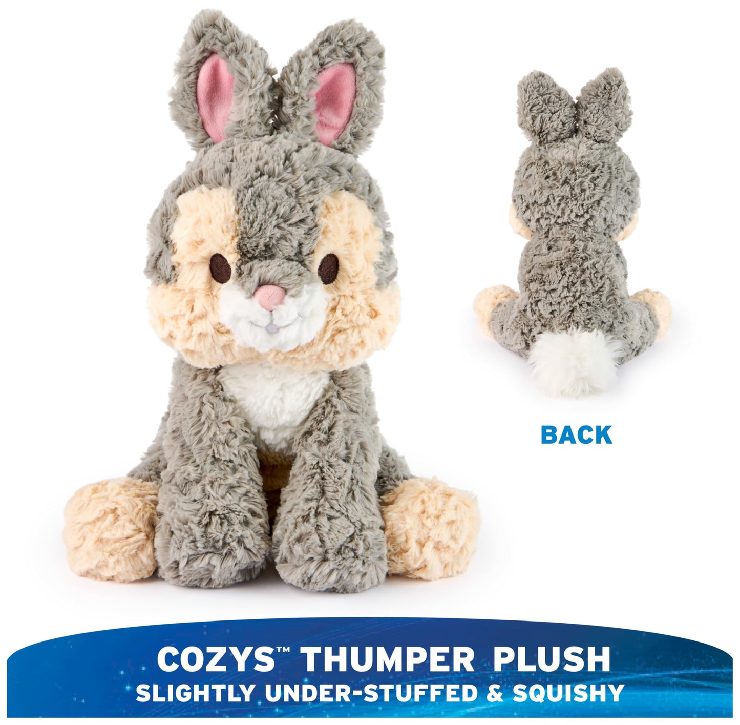 GUND Disney Official Thumper Plush, Disney Cozys Collection, Bambi Toys, Bunny Rabbit Stuffed Animal for Ages 1 and Up, Gray, 10”