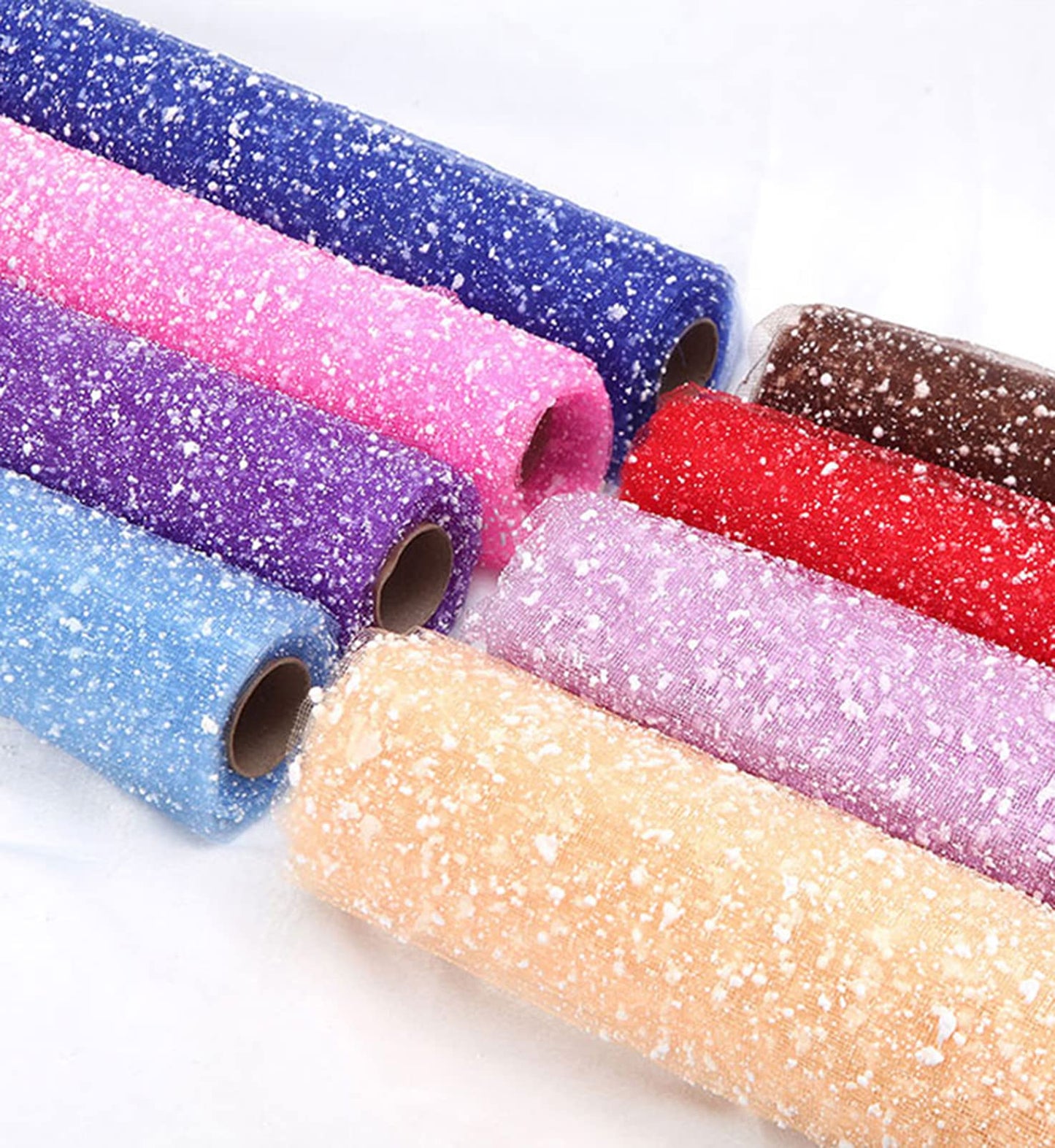 Oakbud Flower Wrapping Mesh Florist Bouquet Gift Packaging DIY Snow Dot Yarn Floral Bouquet Craft Net Paper Florist Supplies 1Roll 19.7inch x 4Yard (Coffee)