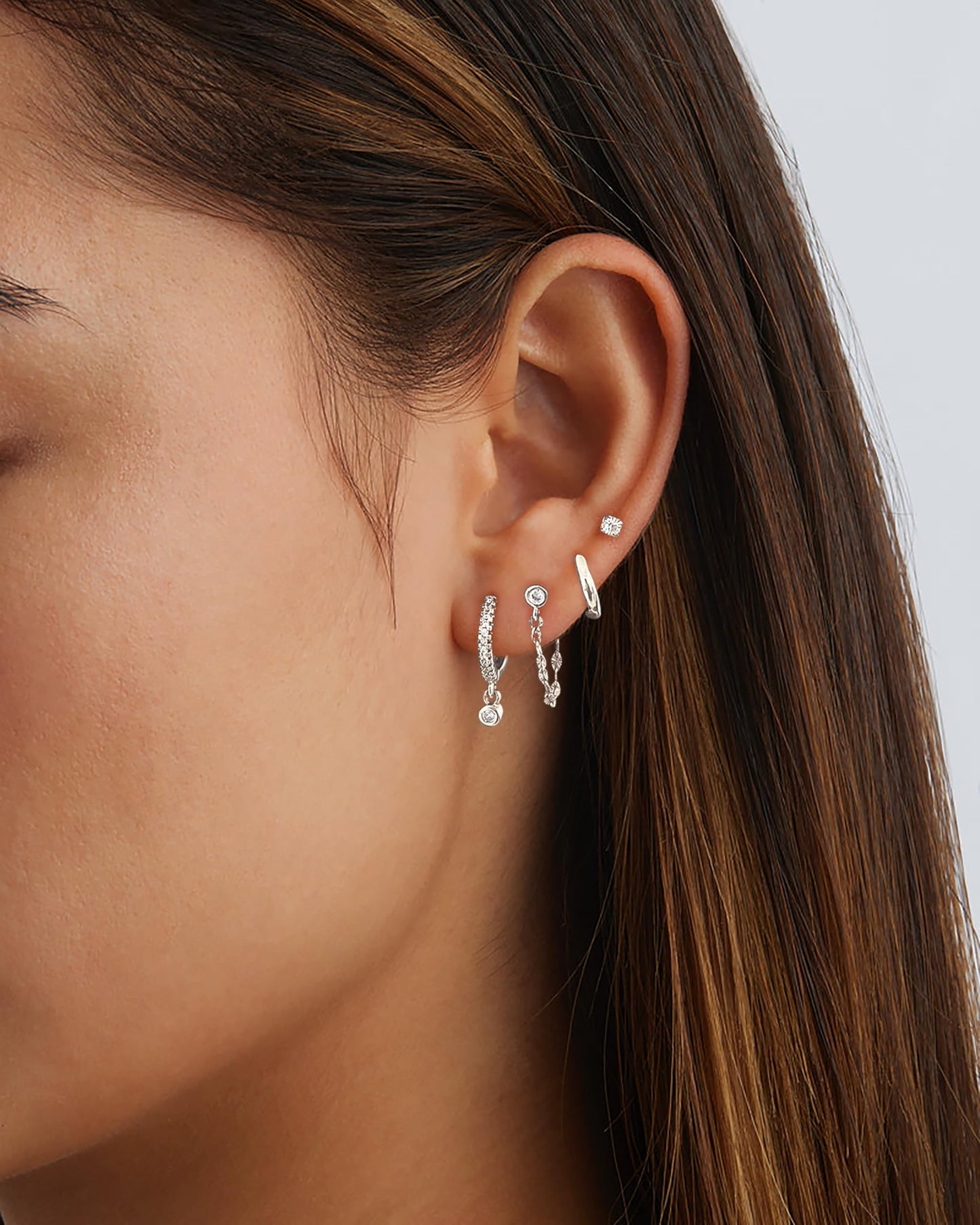 SELFROSE Sliver Earrings for Women,Dainty Huggie Earrings Stack Statement Silver Dangle Drop Earrings for Women Trendy Fashion Womens Jewelry