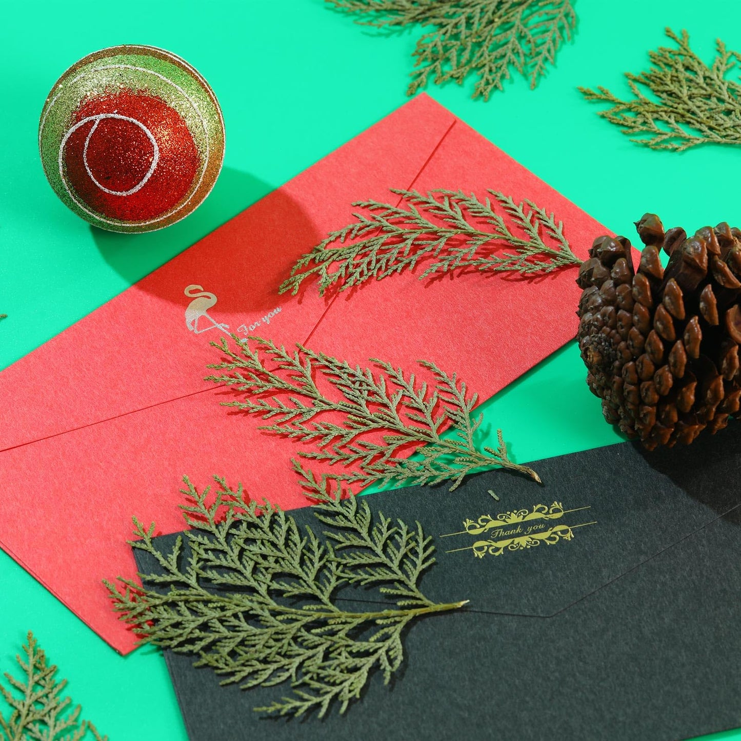 Jtoder Real Pressed Pine Leaves Branches for Christmas Crafts, Natural Dried Botanicals for Resin Ornaments, Wreath Making, Scrapbooking, Festive DIY Home Decor