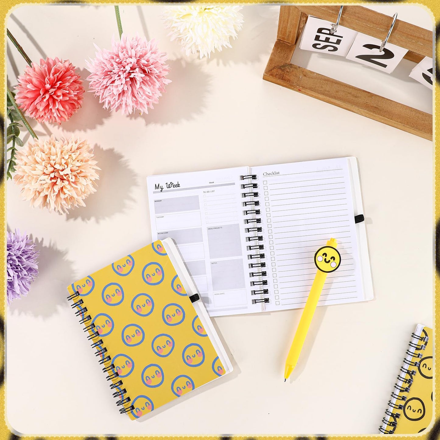 Sayglossy 48 Pcs Inspirational Notebooks Bulk Coworker Positive Spiral Notebook Party Favors A6 Journal with Ballpoint Pen Classroom Office Appreciation Gift