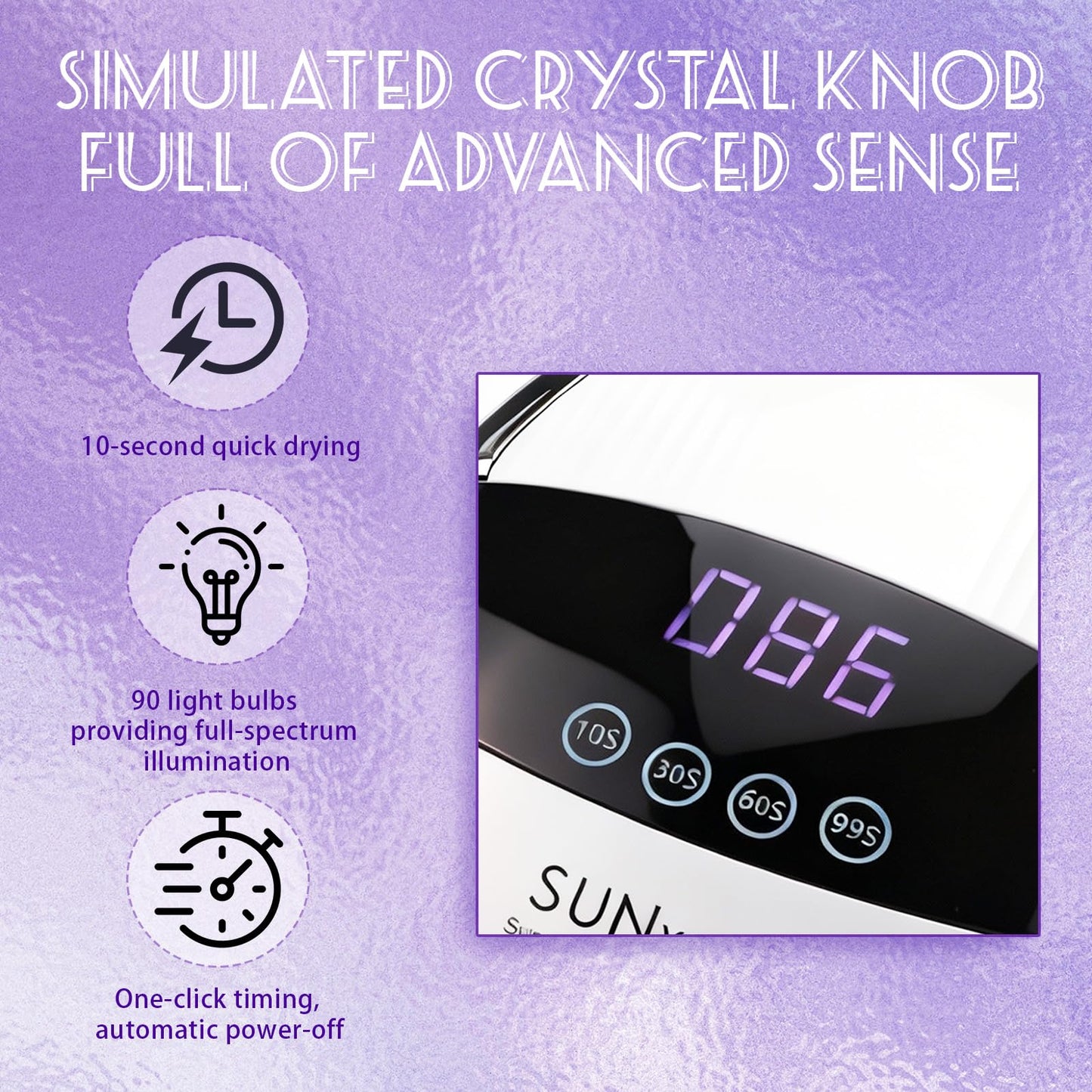 500W UV LED Nail Lamp, 90 LEDs Gel Nail Dryer for Fast Curing with LCD Display, 4 Timer Settings & Auto Sensor, Salon-Grade Nail Light for Home and Nail Salon Use