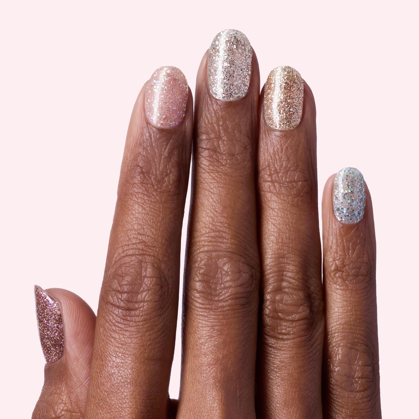 Dashing Diva Gloss Nail Strips 5-in-1 Kit - Best of Sparkles - UV Free, Chip Resistant, Long Lasting Gel Nail Stickers - Contains 110 Wraps, 5 prep Pads, 2 Files