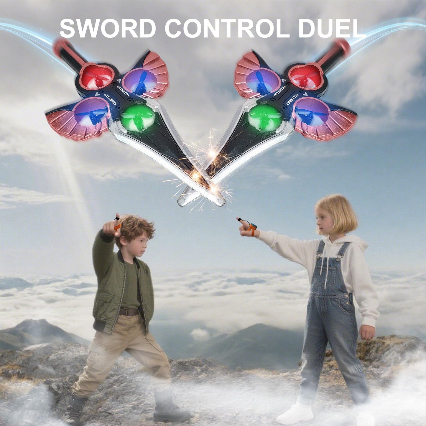 Virellia Flying Sword RC Airplane, Gesture Control Airplanes for Kids Adult 8-16, Remote Control Drone with Light, 360° Flip Fighter Jet Toy, Gravity Sensing, Stunt Roll, Gift for Boy Girl, Rose Gold