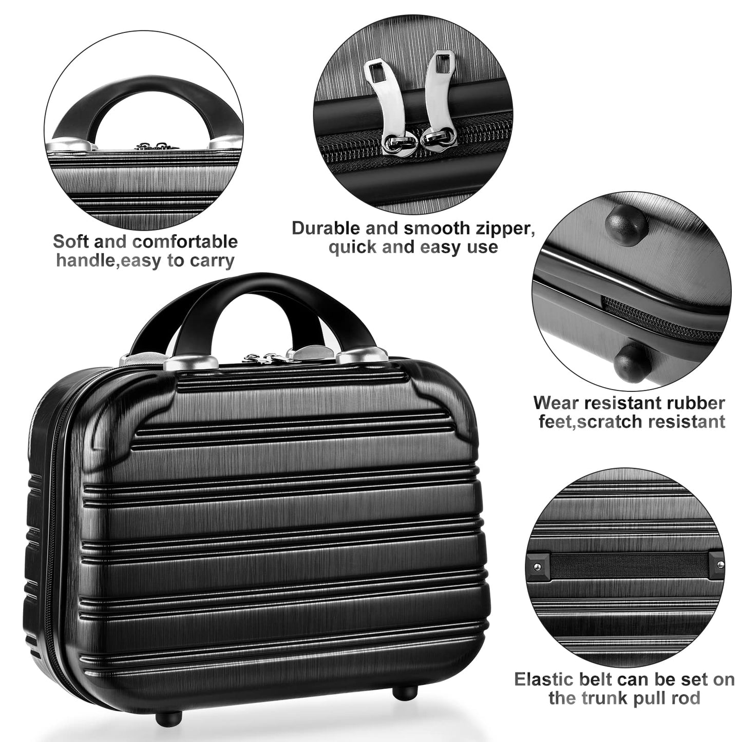 14-Inch Makeup Train Case Hardshell PC+ABS Travel Cosmetic Organizer, Makeup Storage Box for Toiletry Durable Portable Gifts for Women.
