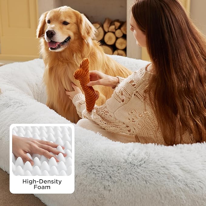 Bedsure Human Dog Bed for Adult, Plush Giant Calming Nest Bed Orthopedic