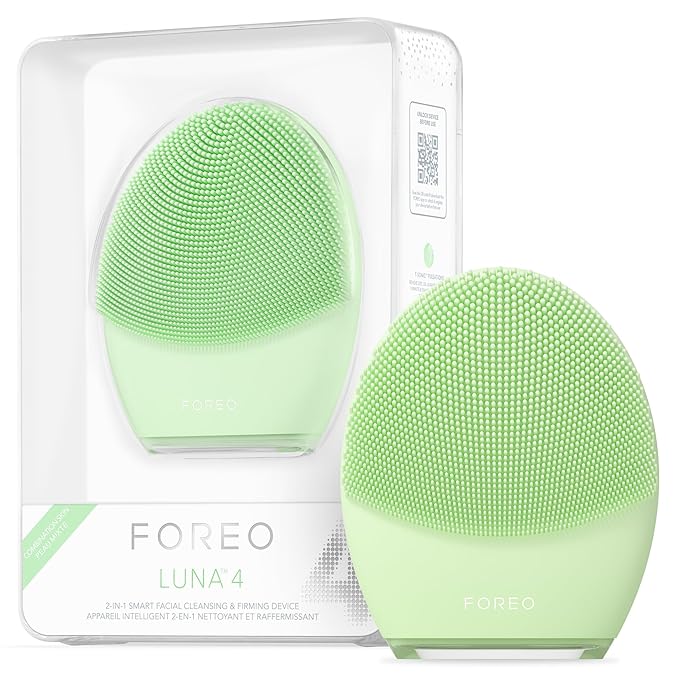 FOREO LUNA 4 Face Cleansing Brush - Massager - Anti Aging - Enhances Absorption of Facial Skin Care Products - Simple Skin Care Tools - Combination Skin