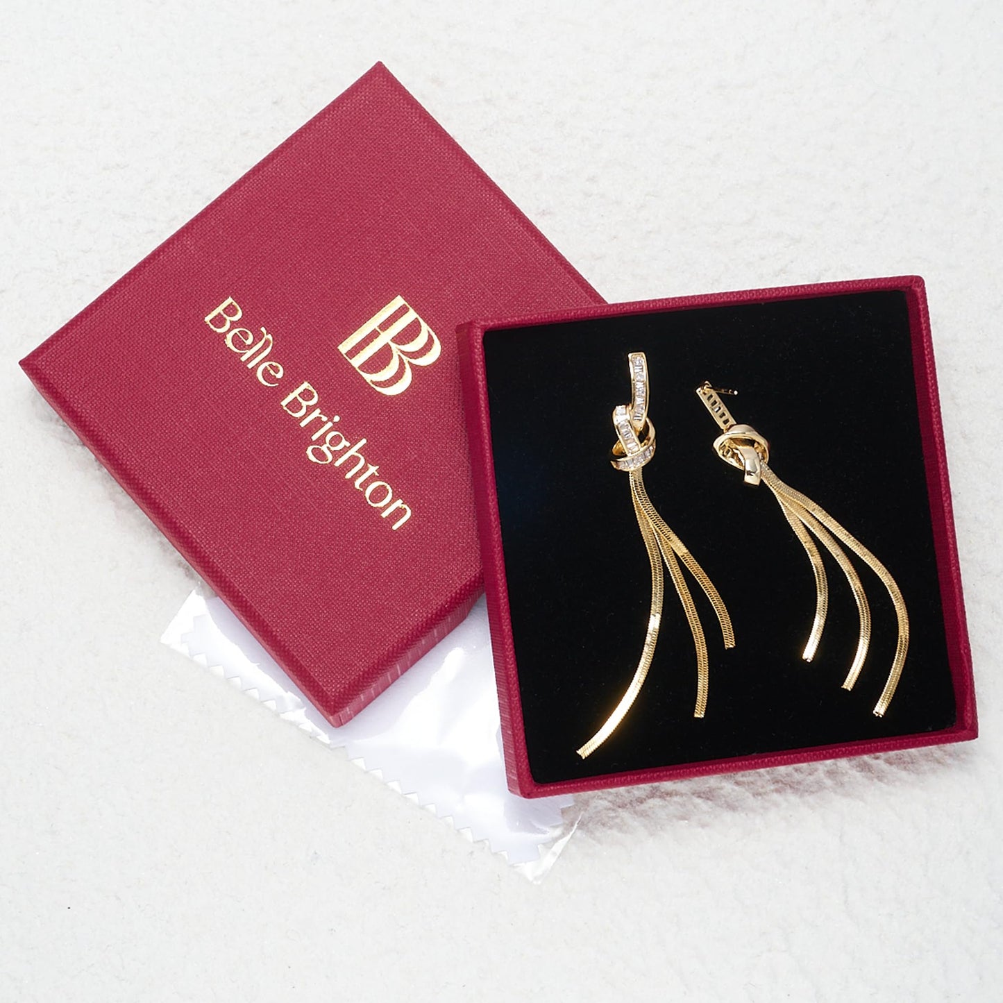 18K Gold/Silver Plated Dangle Earrings for Women Sparkly Rhinestone Long Tassel Dangle Earrings Dainty Long Hanging Chain Earrings Wedding Party Prom Earrings (Gold)