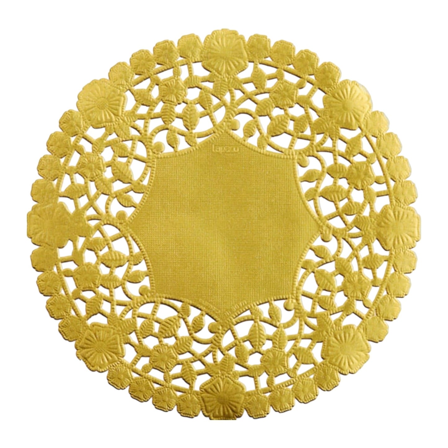 The Baker Celebrations Gold Foil 6-Inch Paper Lace Doilies – 100-Pack Decorative Round Placemats for Table Setting, Baking, Crafts – Made in Canada