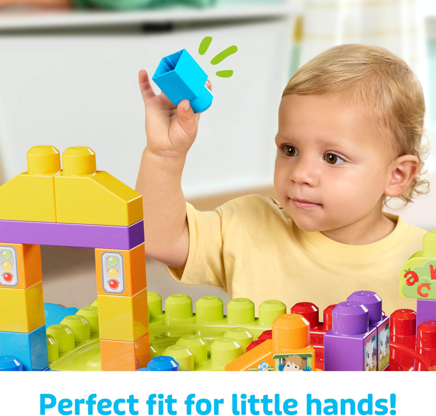 MEGA BLOKS First Builders Toddler Blocks Toy, Build ‘n Learn Portable Activity Table with 30 Pieces and Built-In Storage, Blue, Kids Ages 1+ Years (Amazon Exclusive)