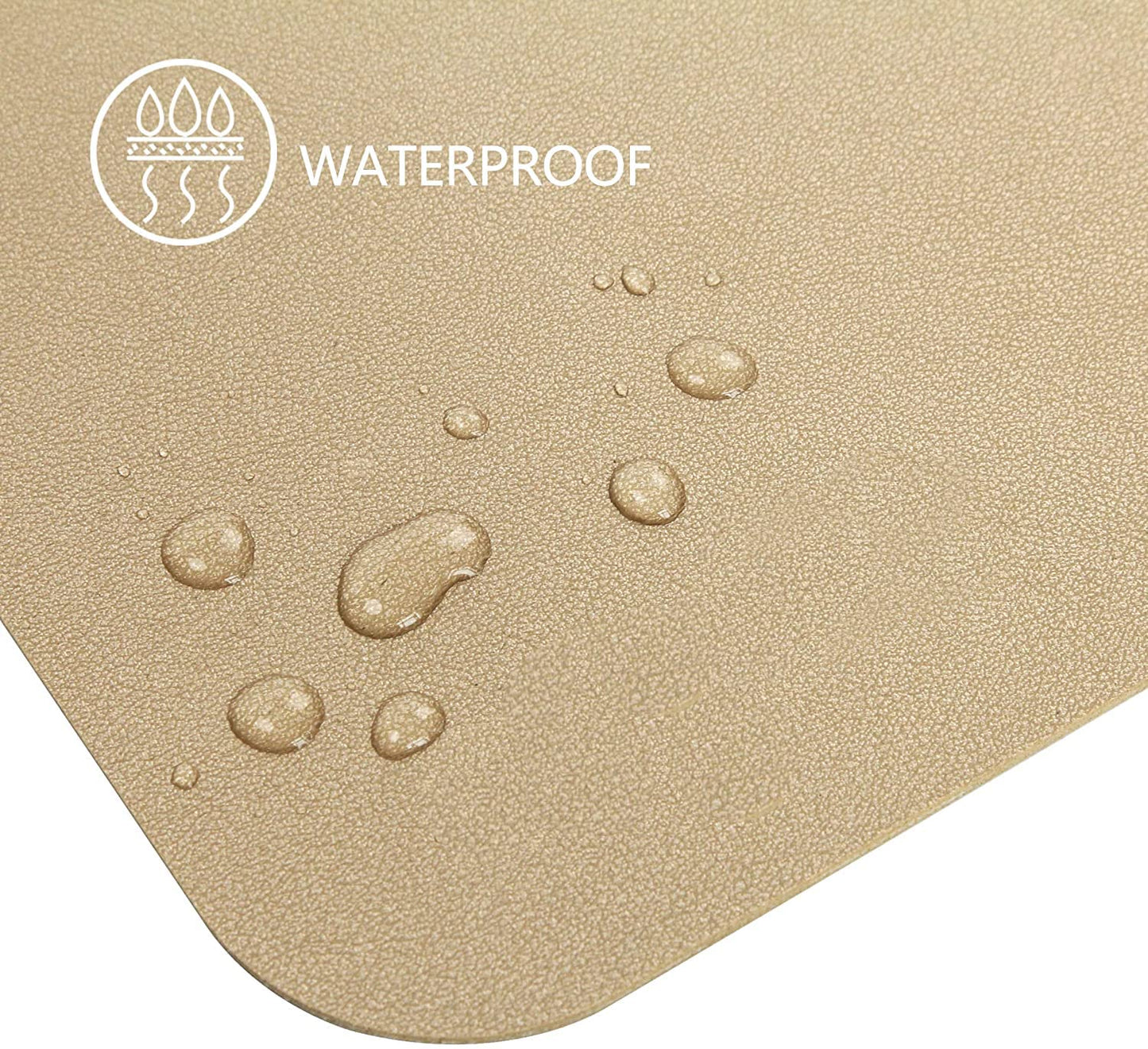 HofferRuffer Desk Pad, Office Desk Protector Mat, Waterproof Desk Mat for Desktop, Dual Side Use Faux Leather Desk Pad for Keyboard and Mouse for Office and Home (Gold, 31.5" x 15.8")