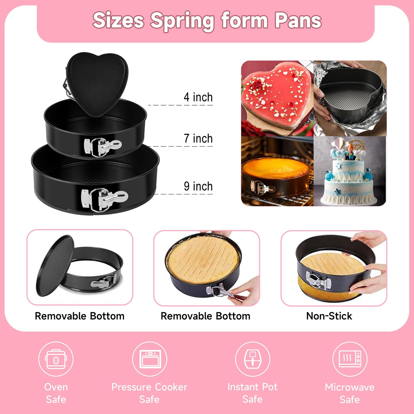 Cake Decorating Kit - Cake Turntable for Decorating with Baking Springform Pans, Cake Leveler, Numbered Piping Tips, 2 Spatulas, Baking Supplies Tools