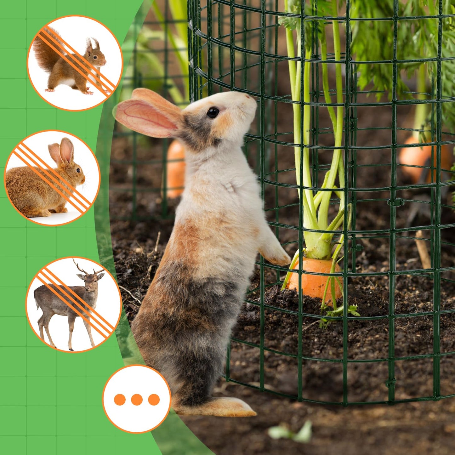 Alphatool 5 Packs Plant Protectors from Animals - 15pcs 17''L*12''H Easy to Bend Chicken Wire Nets Plant Cages Covers for Rabbits Squirrels Deers, Garden Bunny Barricades with Ties, Stakes, Gloves