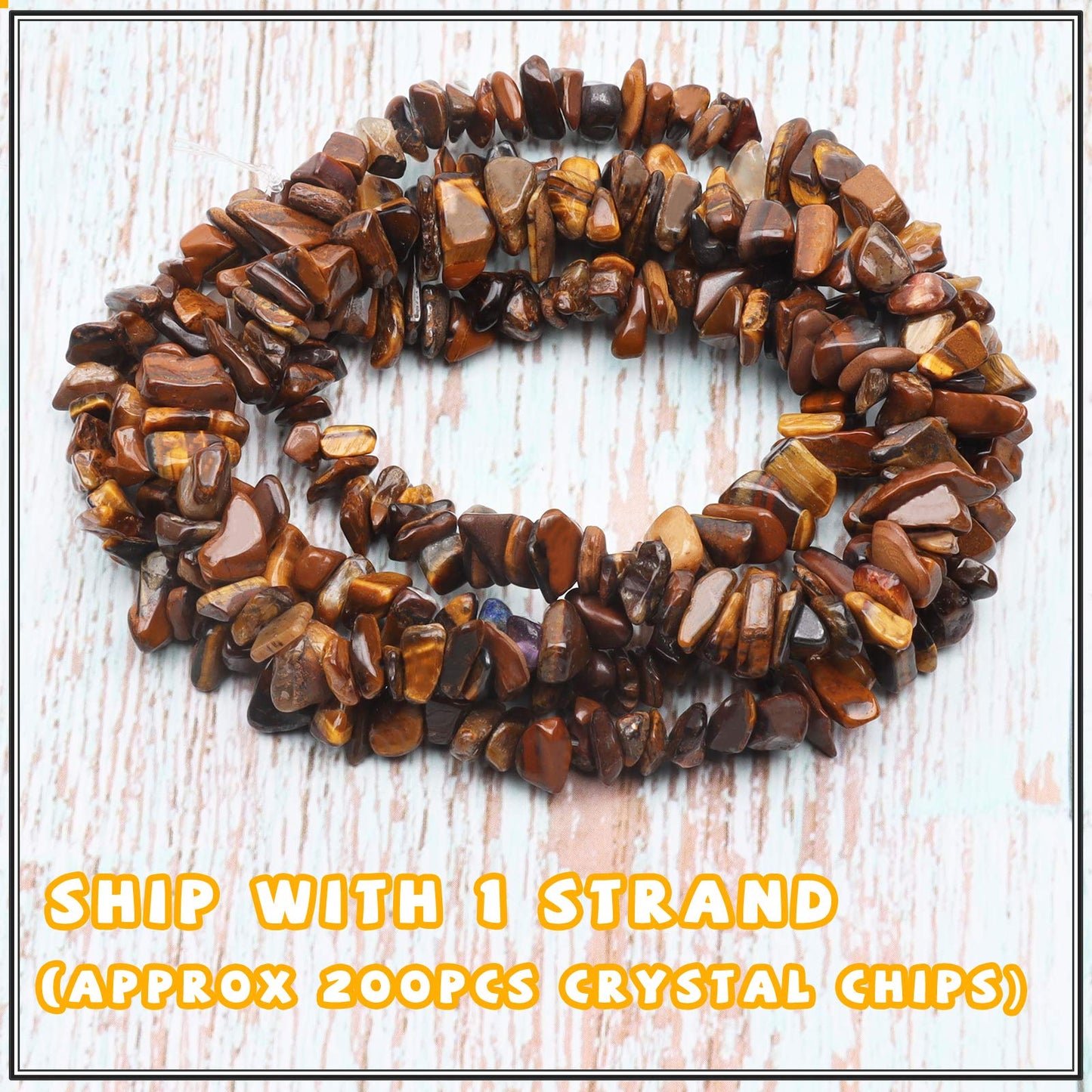 500 pcs Natural Chip Stone Beads, Tiger Eye 5-8 mm Irregular Gemstones Healing Crystal Loose Rocks Bead Hole Drilled for Jewelry Making Bracelet