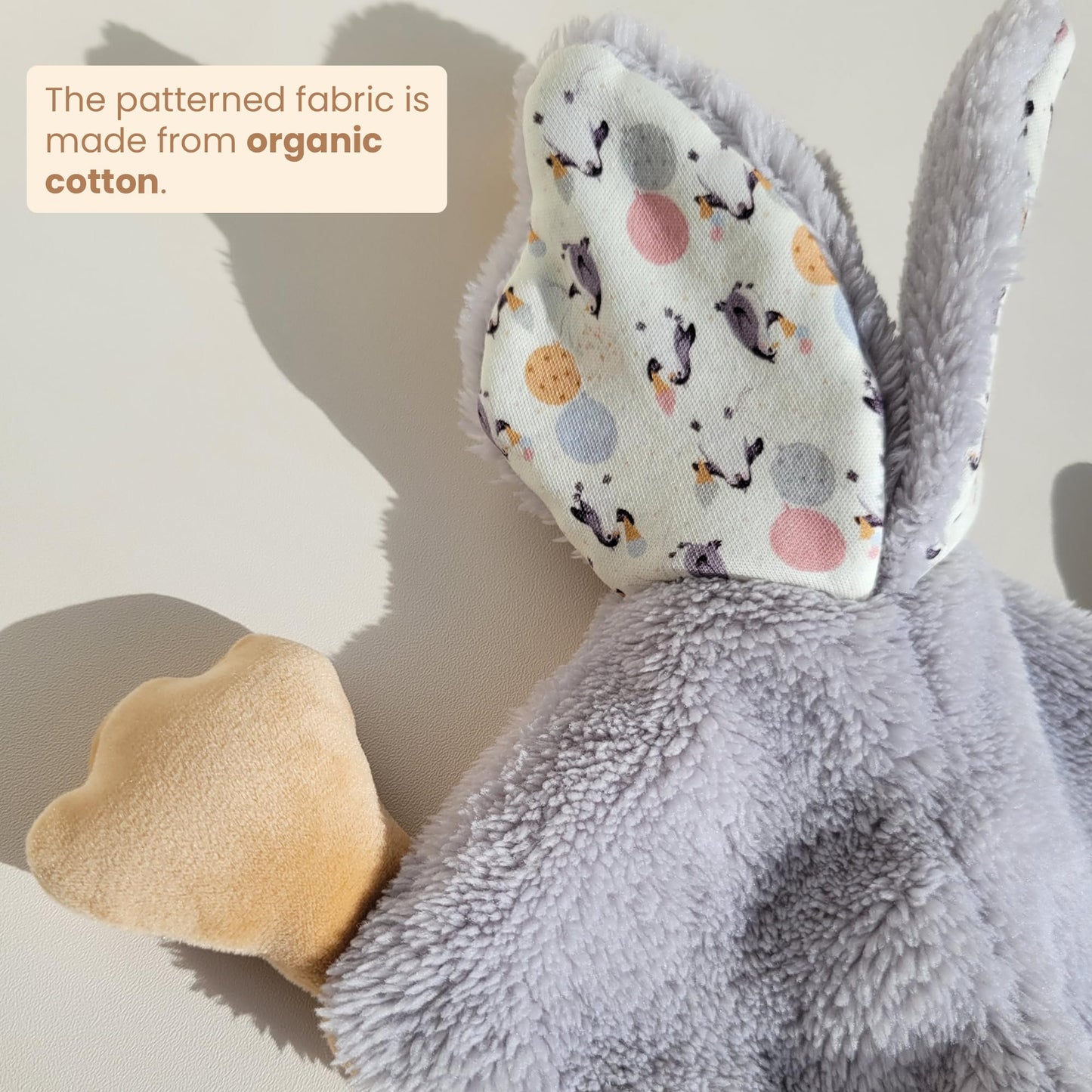 Veronea Helga The Goose, Pacifier Holder, Security Blanket Lovey, Infant Stuffed Toy, 9.8 Inches (Pack of 1) (Sky Grey)