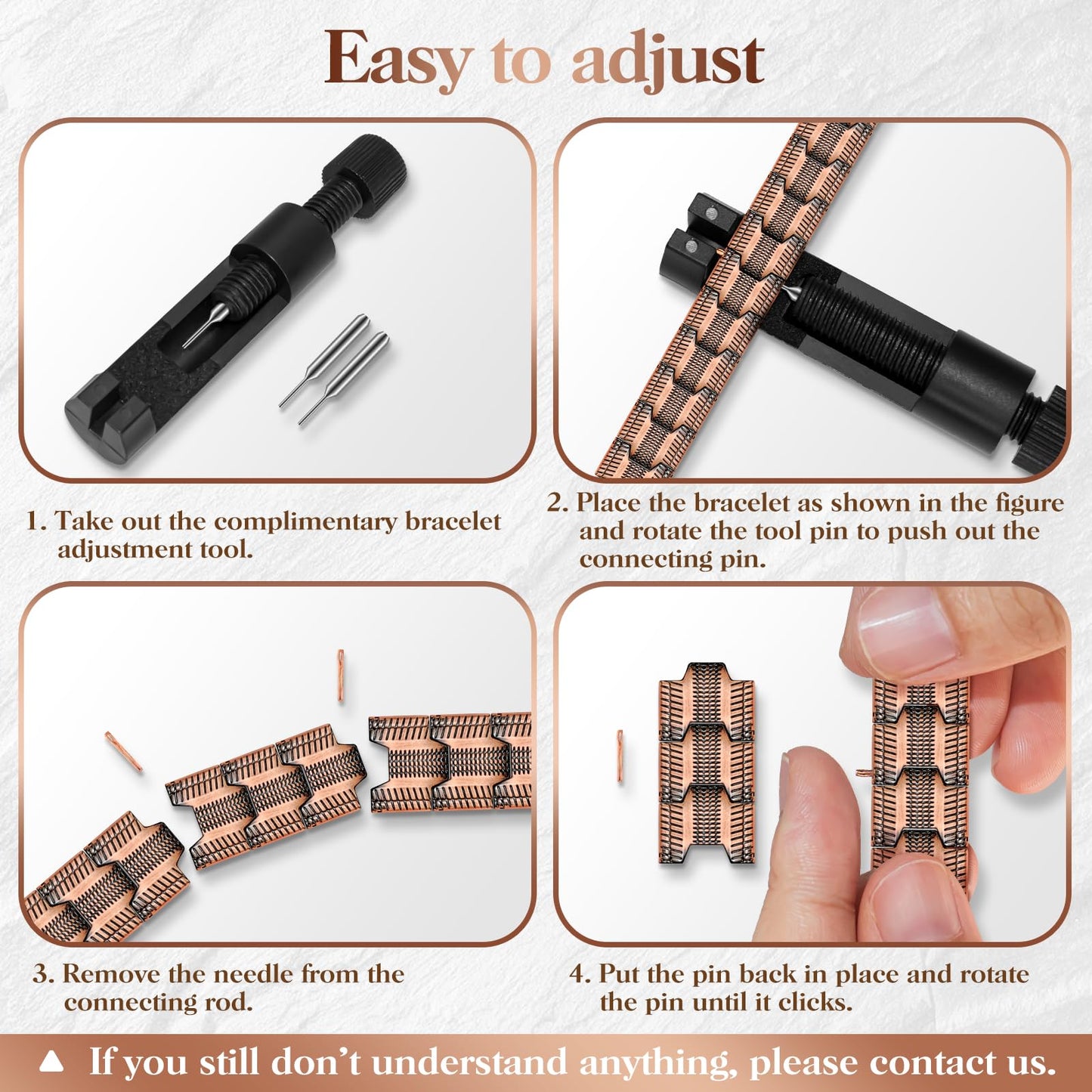 Mahnco Copper Bracelet for Men, 3X Ultra Strength 99.99% Pure Copper Magnetic Bracelets with Magnets,Magnetic Jewelry with Adjustable Sizing Tool