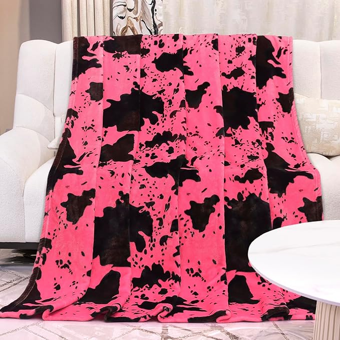 Hot Pink Fleece Blanket Twin Size - Ultra Soft & Lightweight Cozy Plush Throw for Bed, Couch, Home Decor, Camping, Travel Essentials