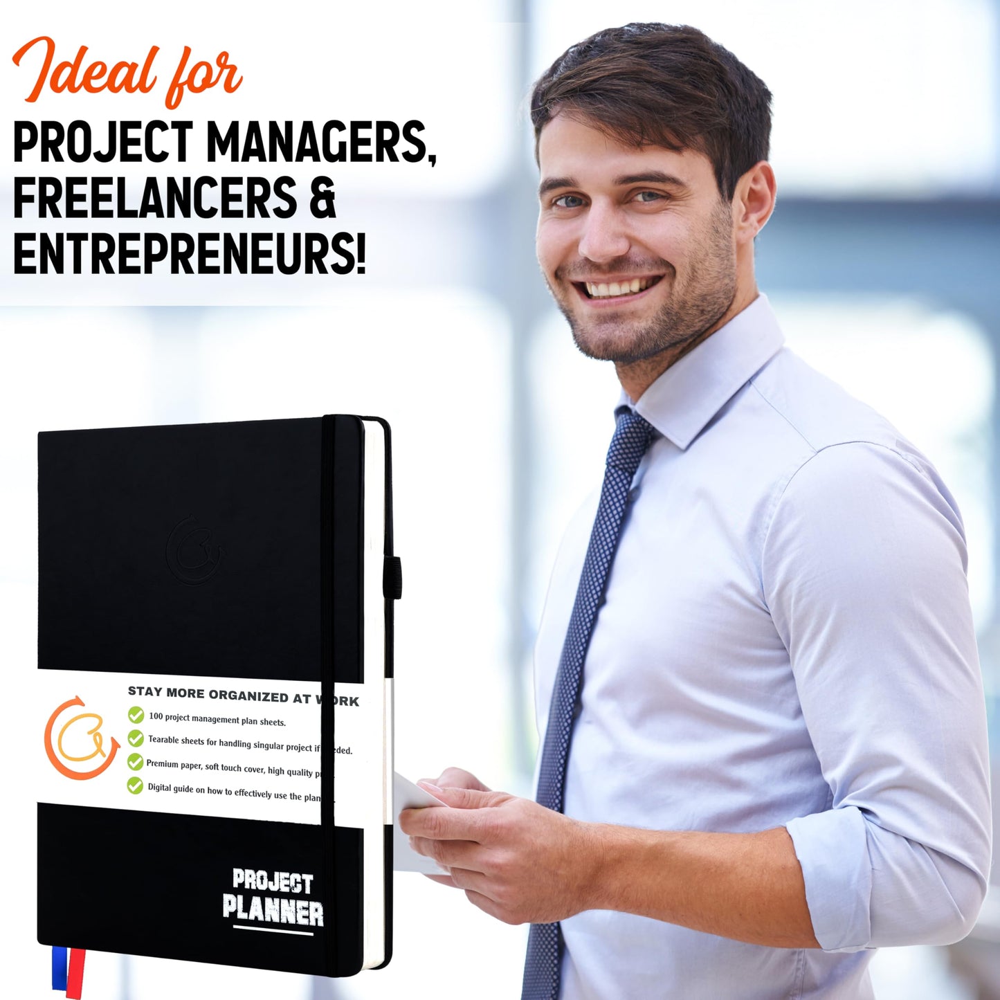 Project Planner: Management Notebooks Organizer & Work Log Book Tracker With Checklist Brainstorming for Entrepreneurs, Managers & Small Business Owners
