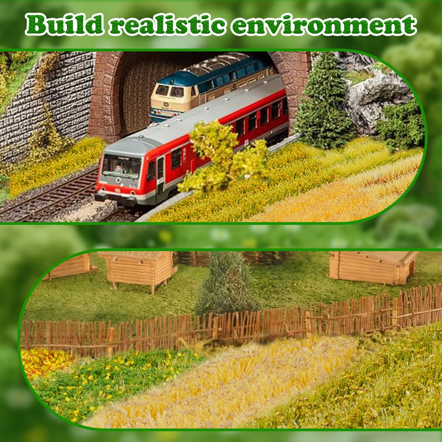 Warmtree 24 Pcs Static Grass Bushy Tufts Lowland Shrubs Model Kit Scenery Model DIY Miniature for Train Landscape Railroad Scenery Sand Military Layout Model War Gaming Terrain Diorama Supplies