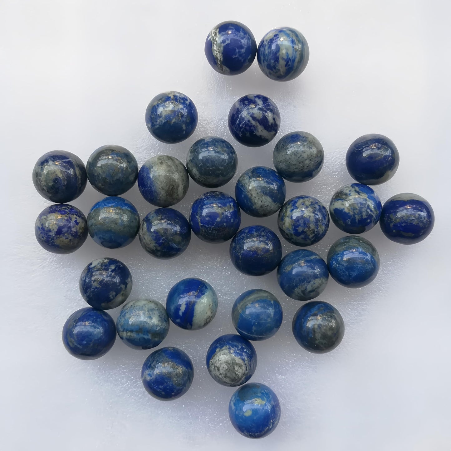 Sunshcat Natural Lapis Lazuli 0.78 Inchs Crystals and Healing Stone Ball Set,Home Desktop Feng Shui Array Decoration(7 Pieces) ﻿